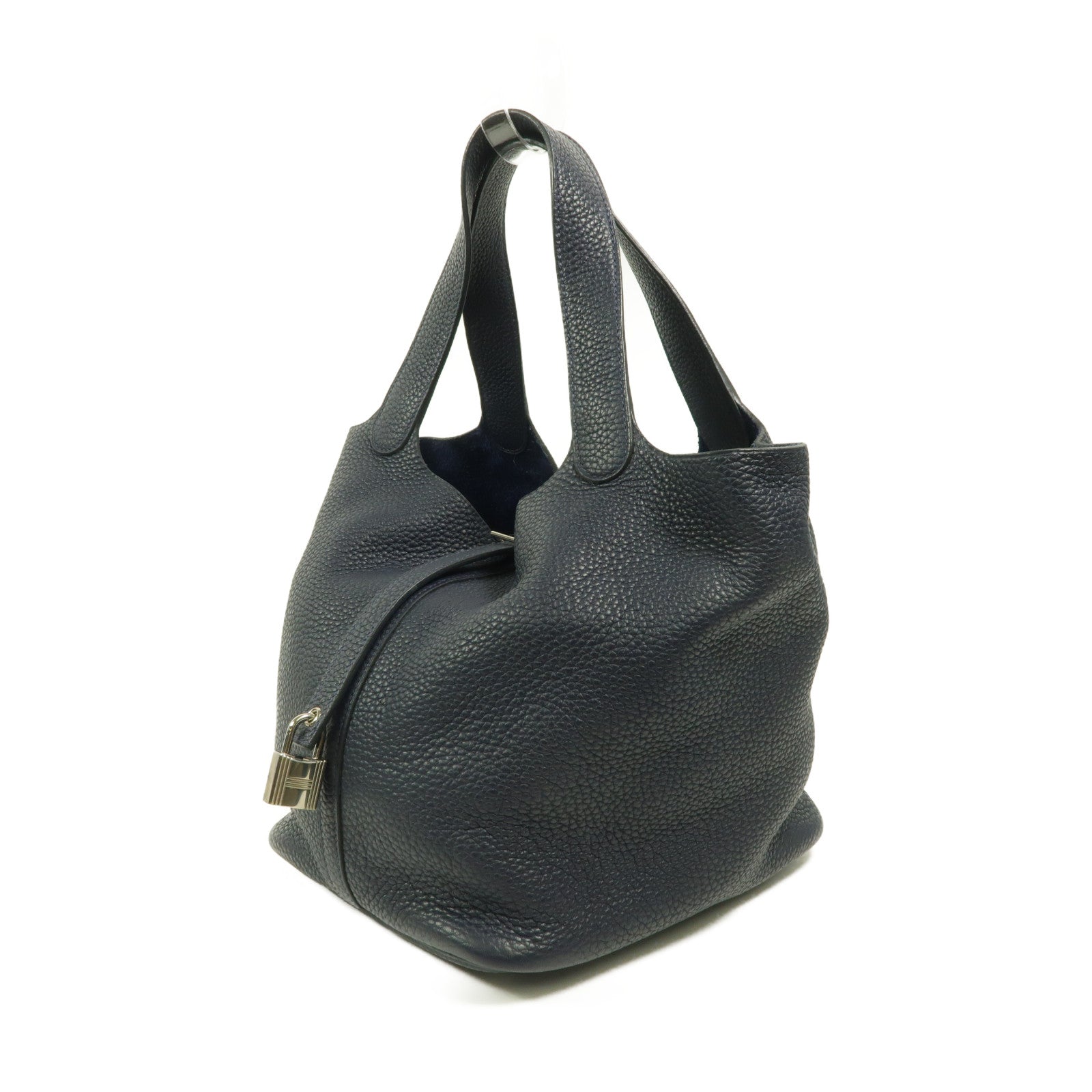 HERMES Clemence皮革Picotin MM手挽袋Bleu Nuit