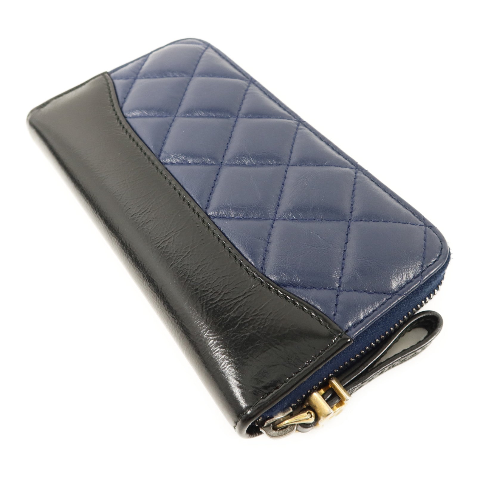 CHANEL 牛皮皮革Gabrielle Wallet金扣錢包