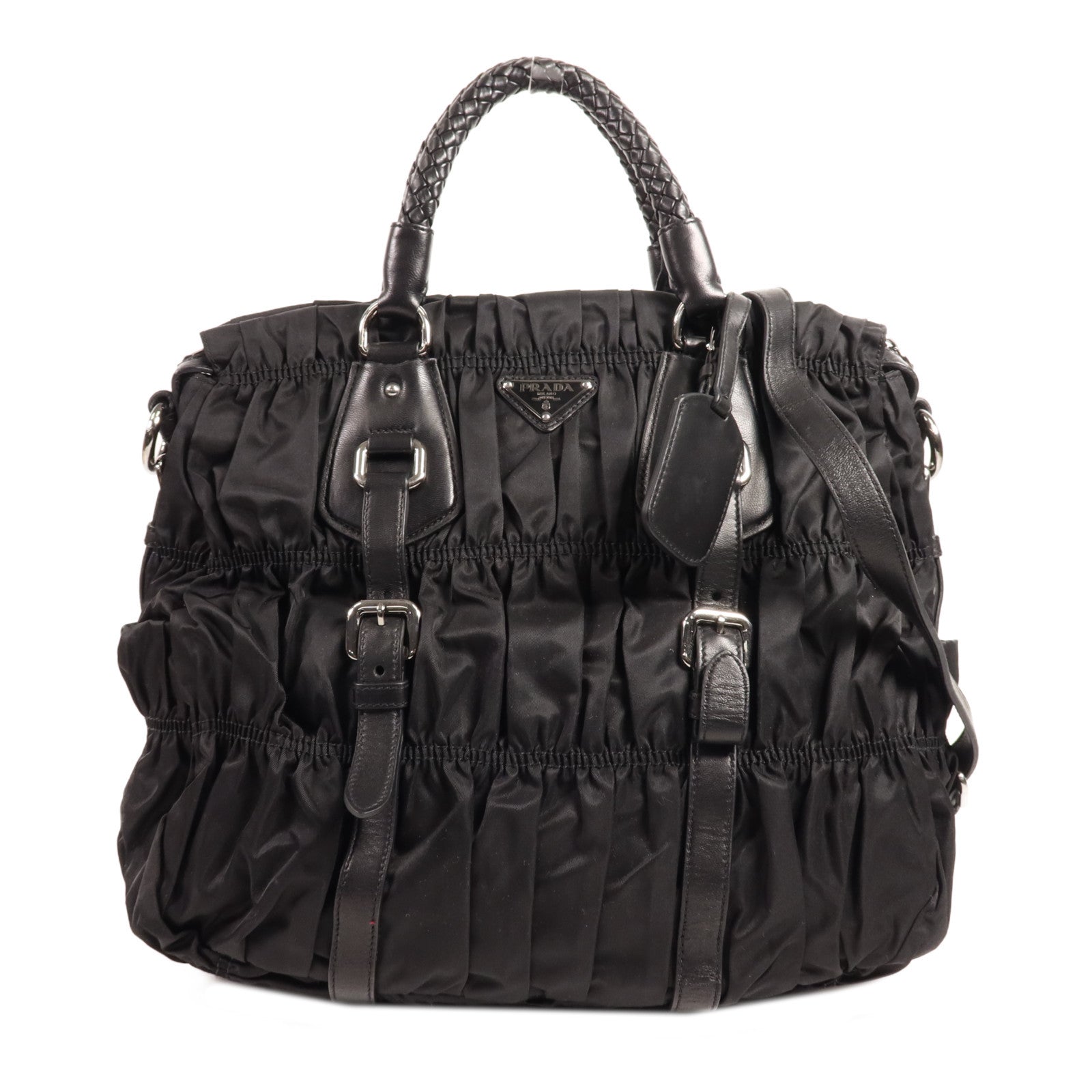 PRADA 尼龍2 Way Shoulder Bag銀扣手挽肩背兩用袋