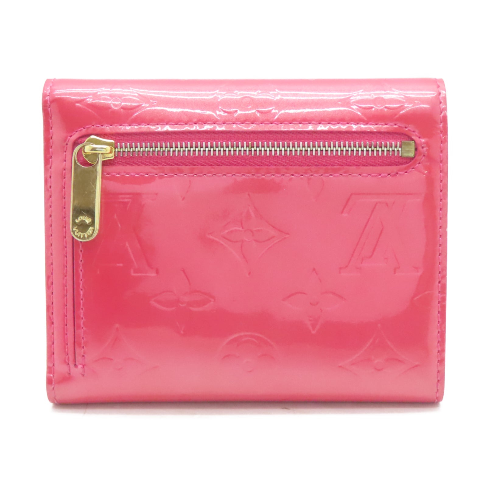 LOUIS VUITTON 【激減優惠】Monogram Vernis Wallet金扣錢包粉紅色