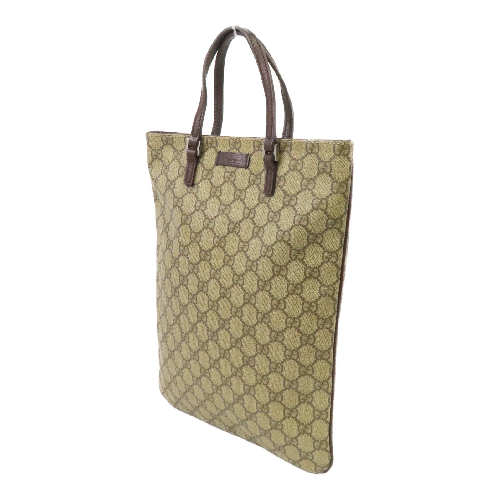 GUCCI 塗層帆布Tote Bag銀扣手挽袋灰色
