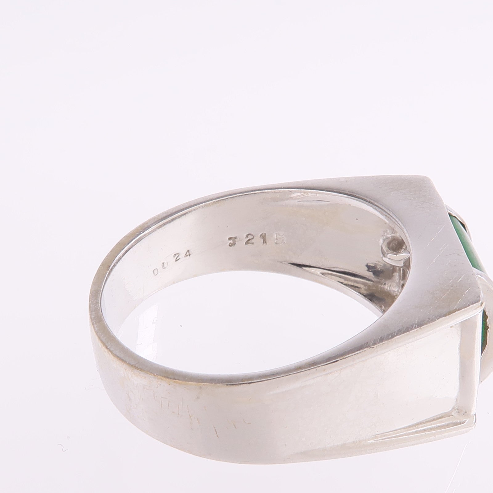 JEWELRY 18K白金Jade Diamond Ring翡翠/鑽石戒指US#9.25