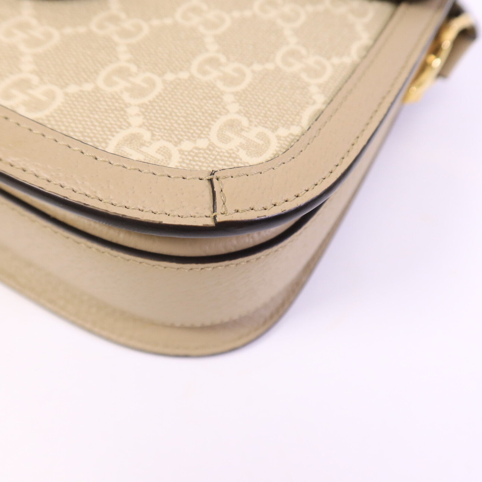 GUCCI 帆布Horsebit 1955金扣肩背袋