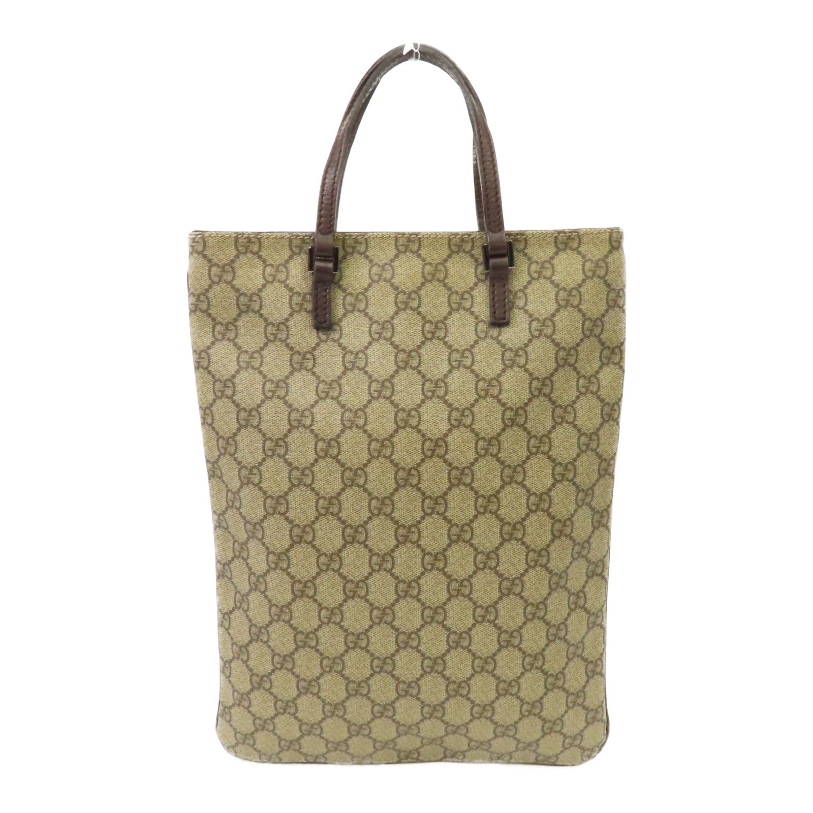 GUCCI 塗層帆布Tote Bag銀扣手挽袋灰色