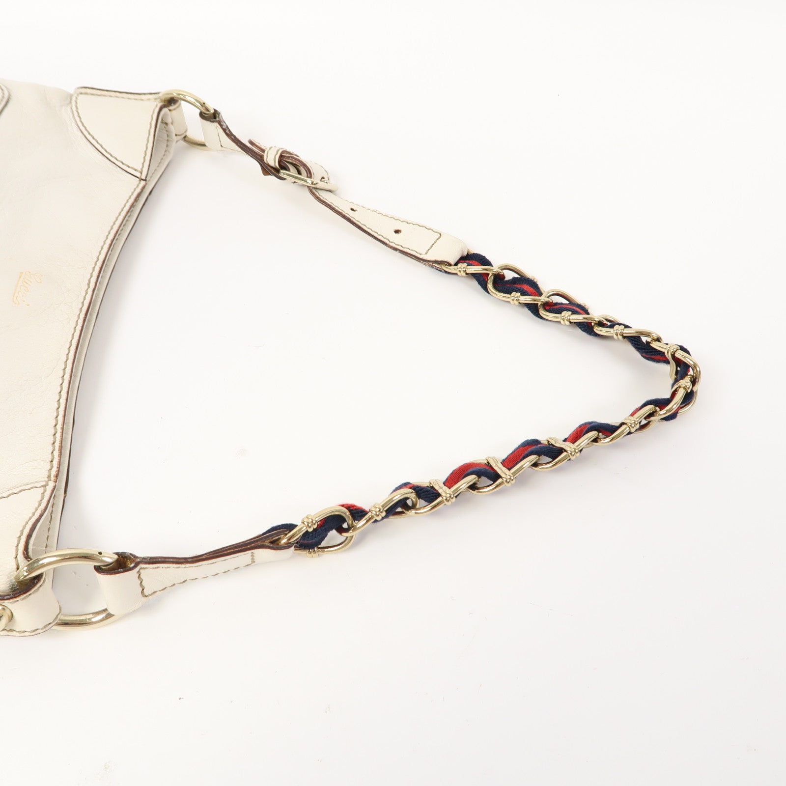 GUCCI 牛皮皮革Shoulder Bag金扣肩背袋白色