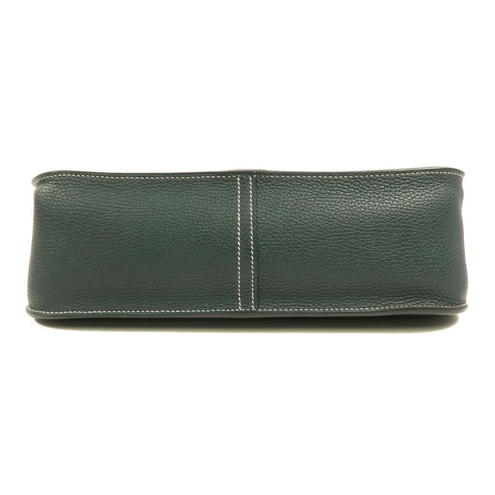 HERMES Clemence皮革Halzan 31手挽肩背兩用袋Vert Cypres