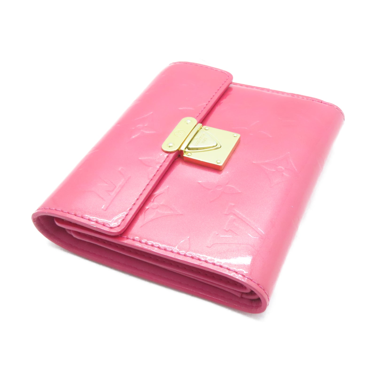 LOUIS VUITTON 【激減優惠】Monogram Vernis Wallet金扣錢包粉紅色