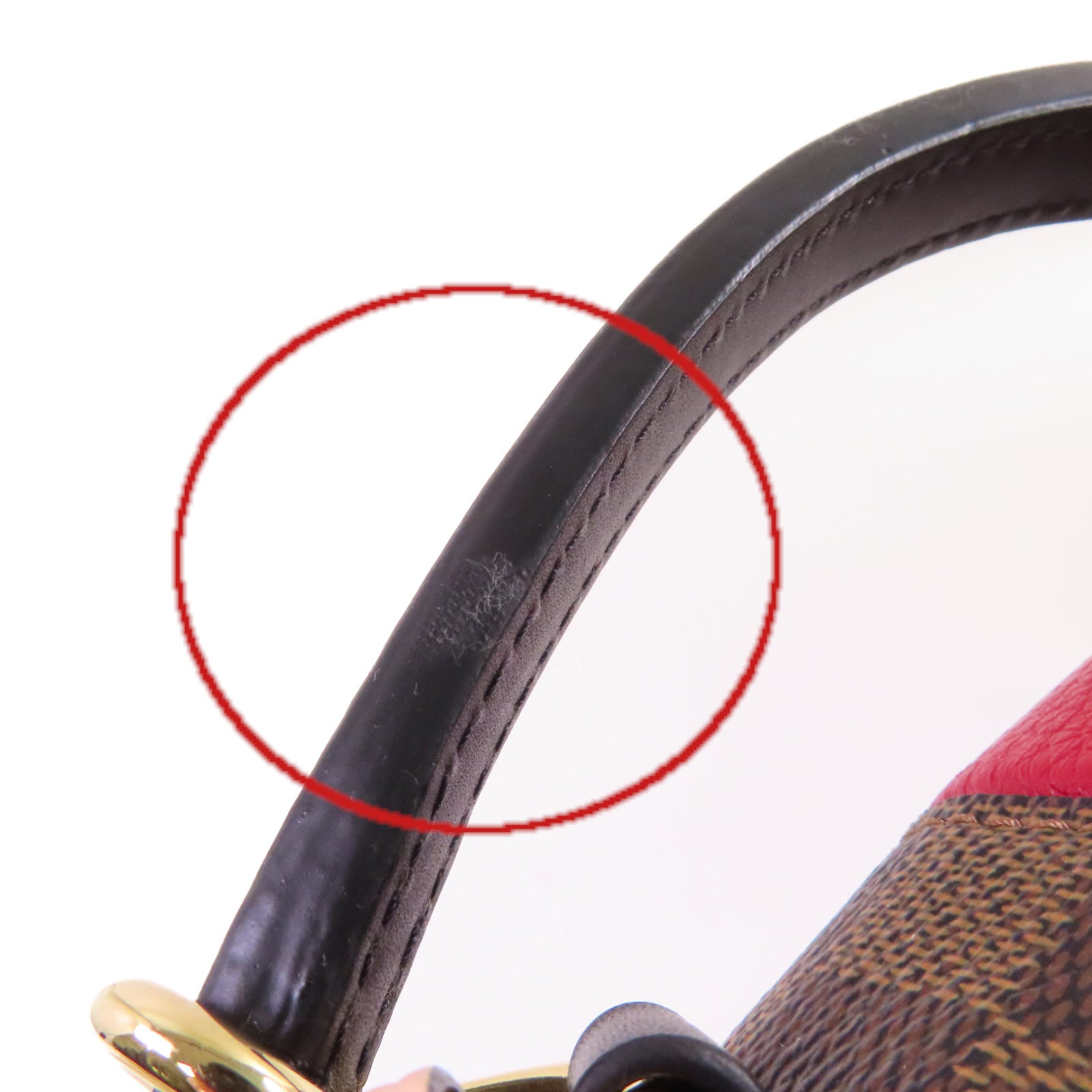 LOUIS VUITTON Damier Ebene Bond Street BB 2Way Shoulder Bag金扣手挽肩背兩用袋啡色/紅色