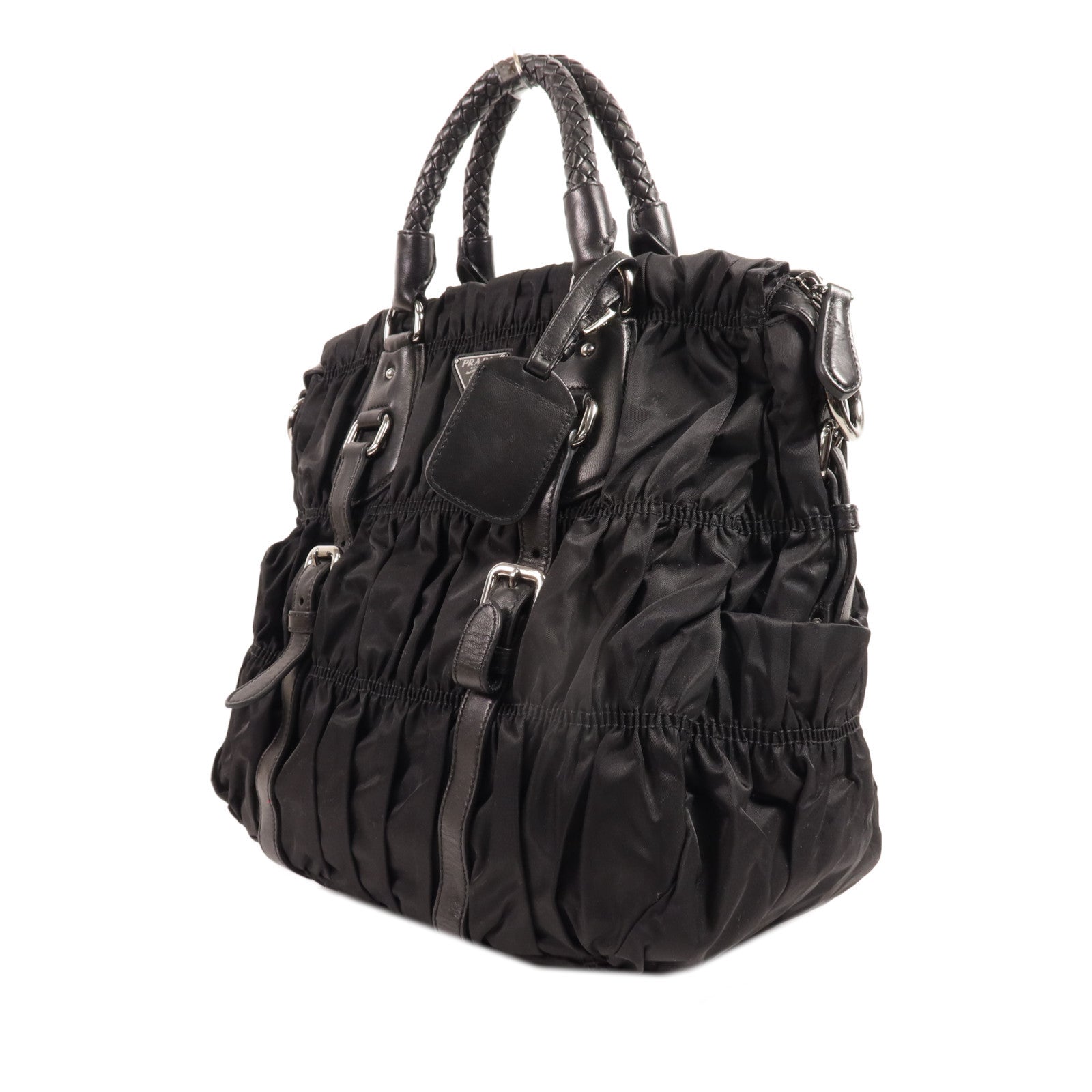 PRADA 尼龍2 Way Shoulder Bag銀扣手挽肩背兩用袋