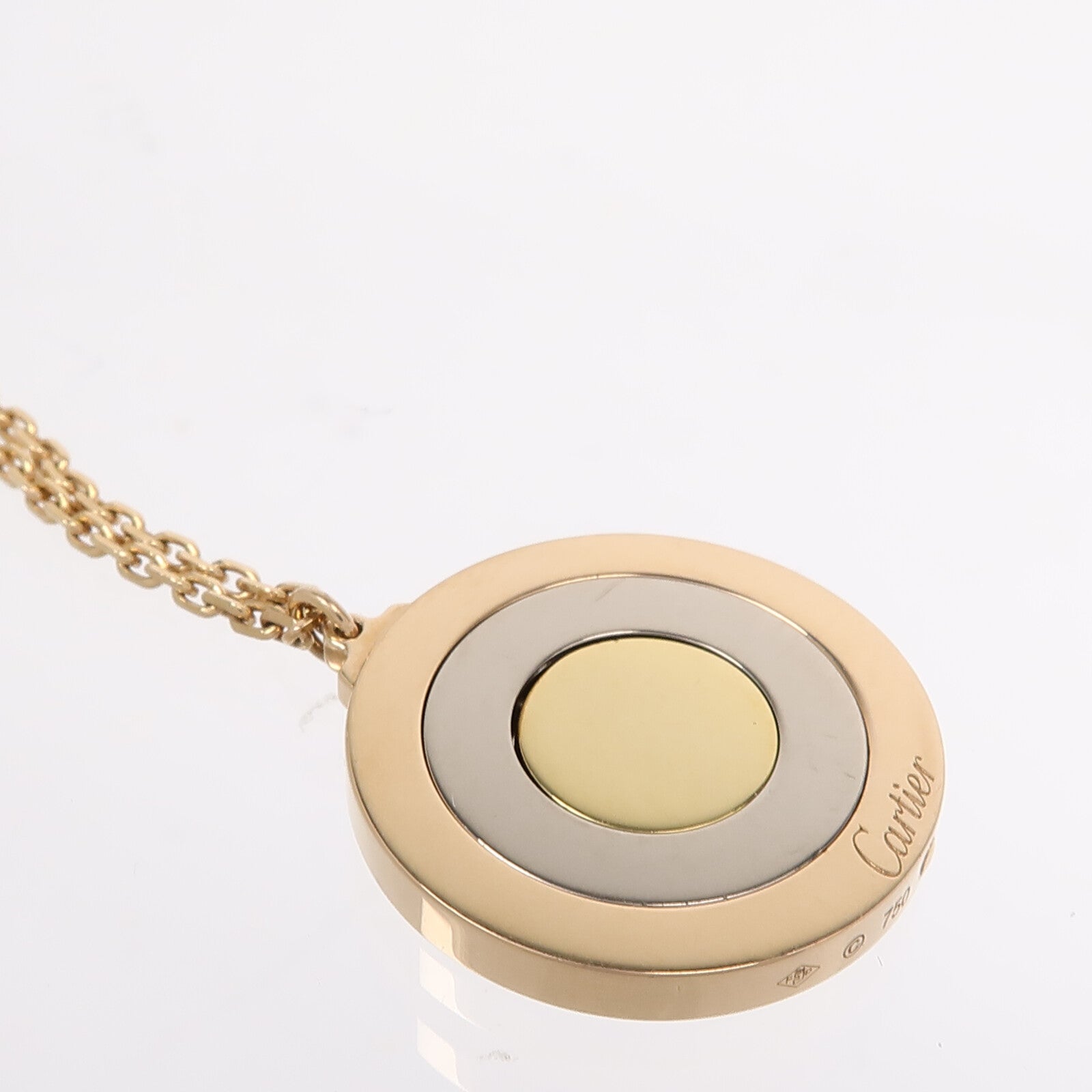 CARTIER 18K黃金/白金/玫瑰金Cirular Spinning Pendent項鍊