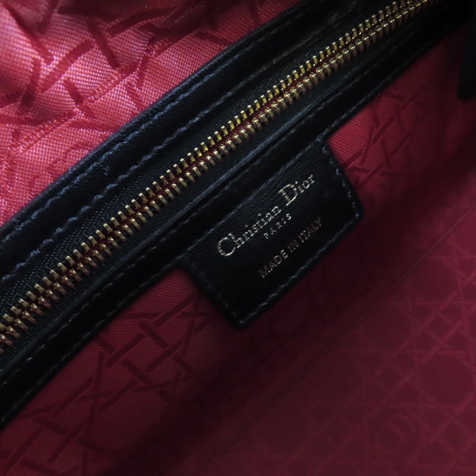 Dior 羊皮皮革Lady Dior 2Way Shoulder Bag金扣手挽肩背兩用袋黑色