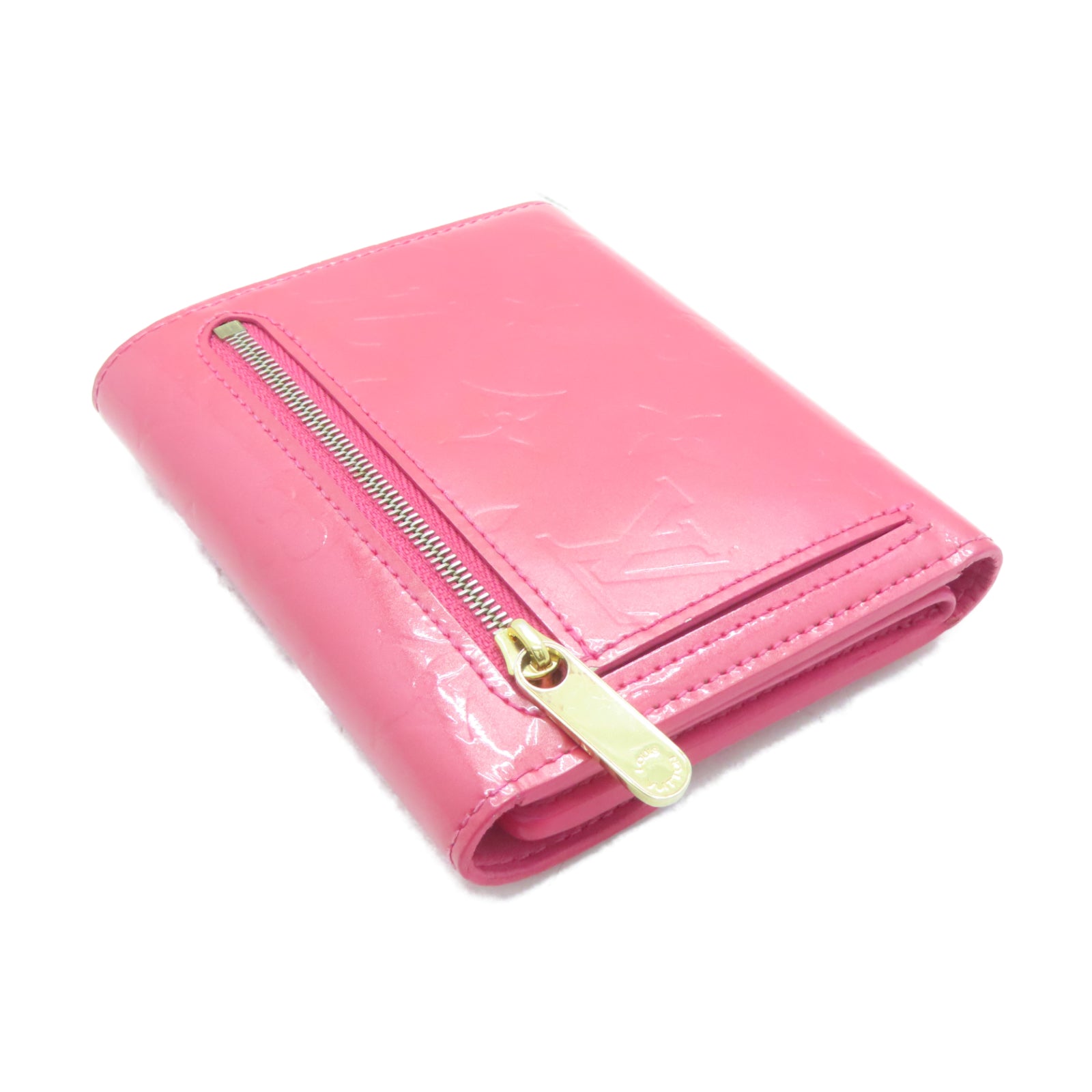LOUIS VUITTON 【激減優惠】Monogram Vernis Wallet金扣錢包粉紅色