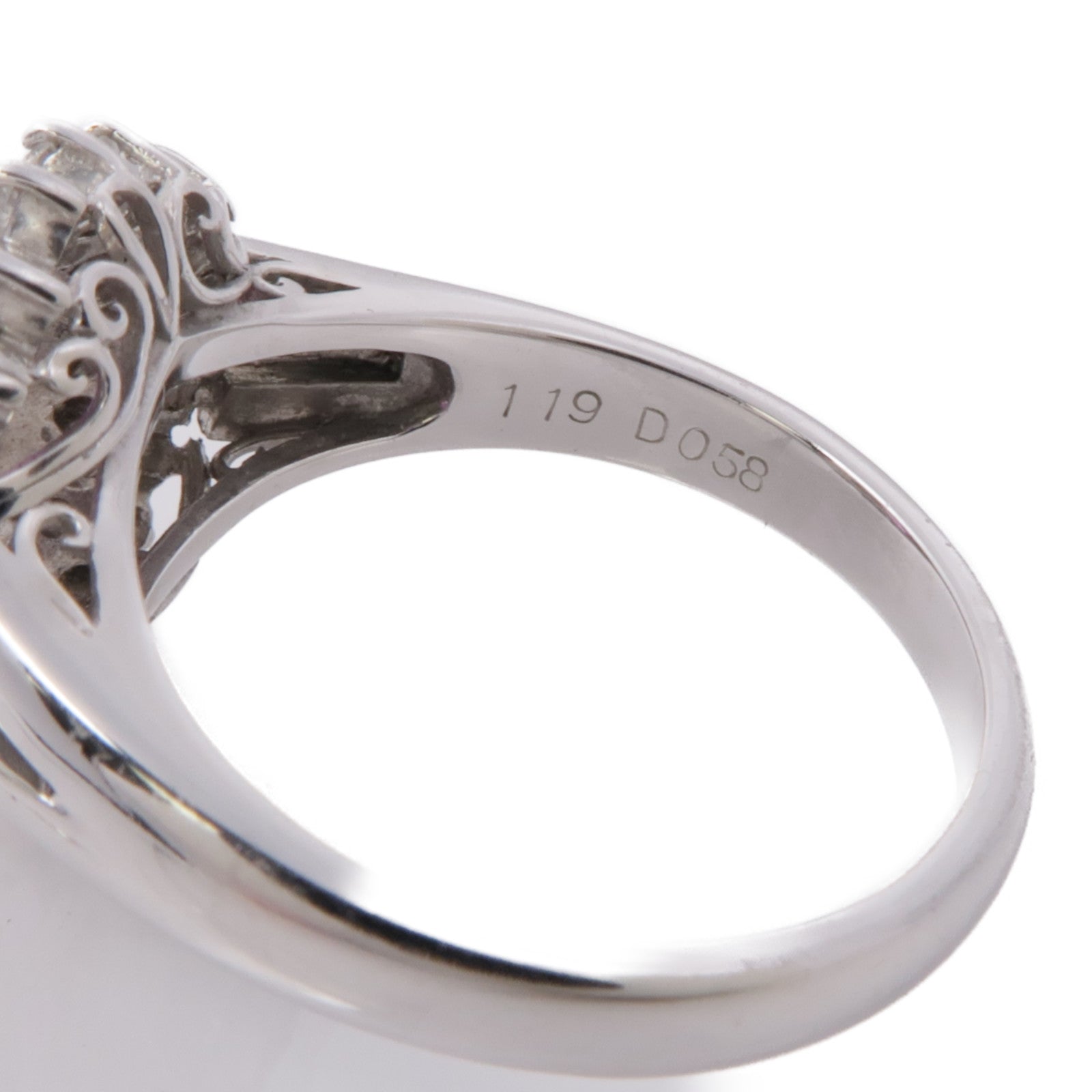 JEWELRY 【激減優惠】PT850鉑金Pink Sapphire/Diamond Ring粉紅藍寶石/鑽石戒指US#6