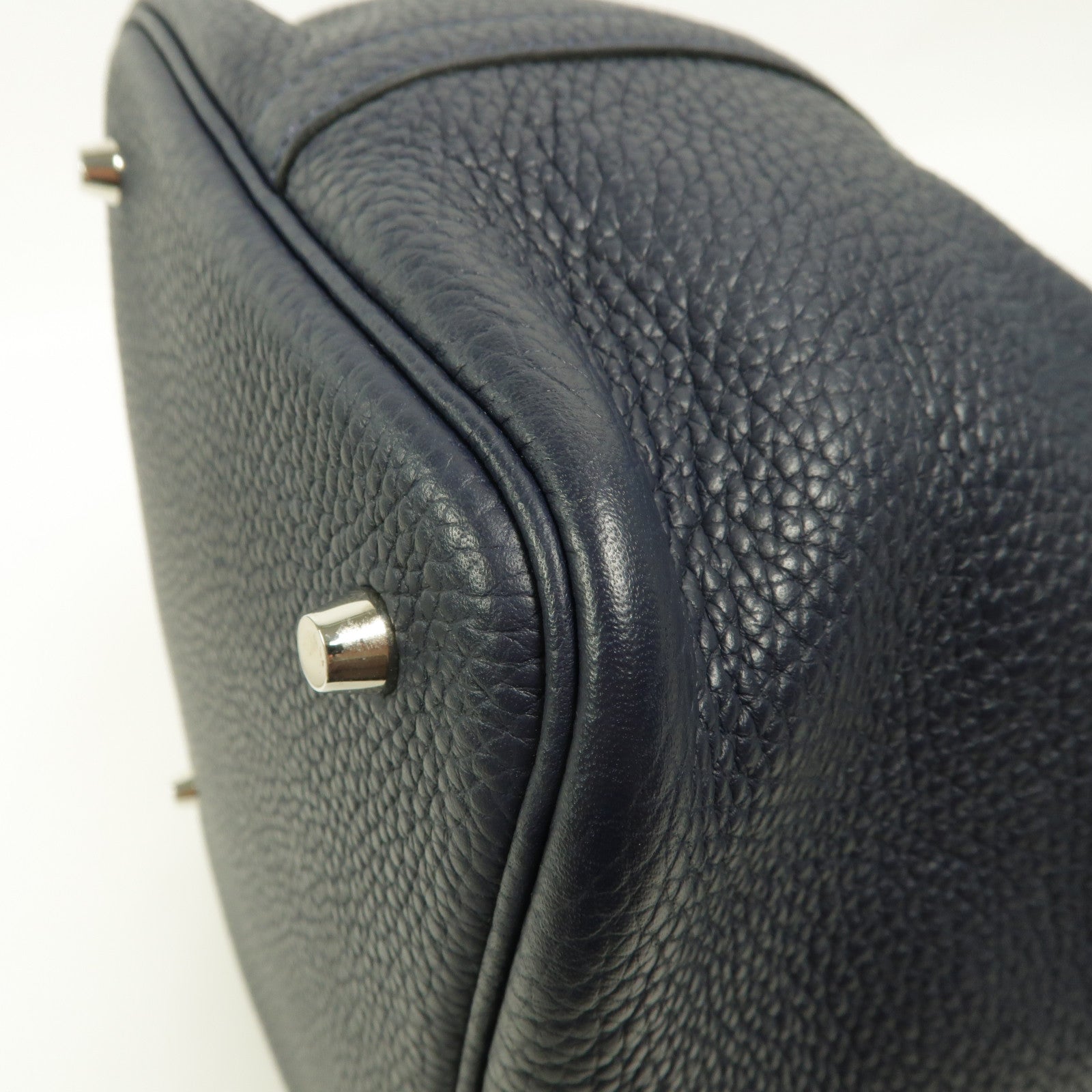 HERMES Clemence皮革Picotin MM手挽袋Bleu Nuit