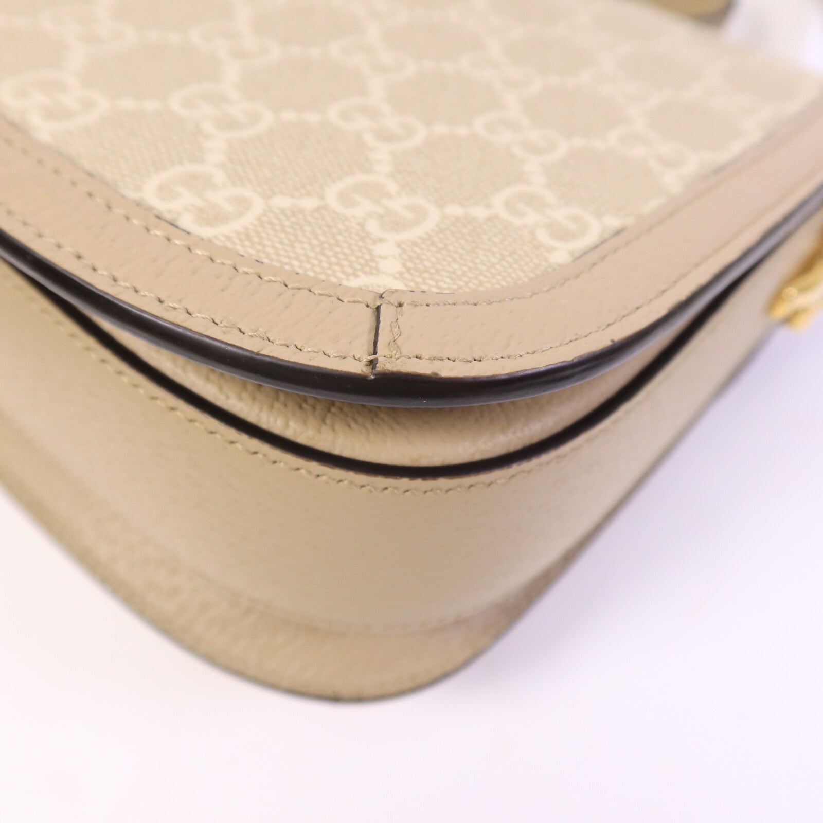 GUCCI 帆布Horsebit 1955金扣肩背袋