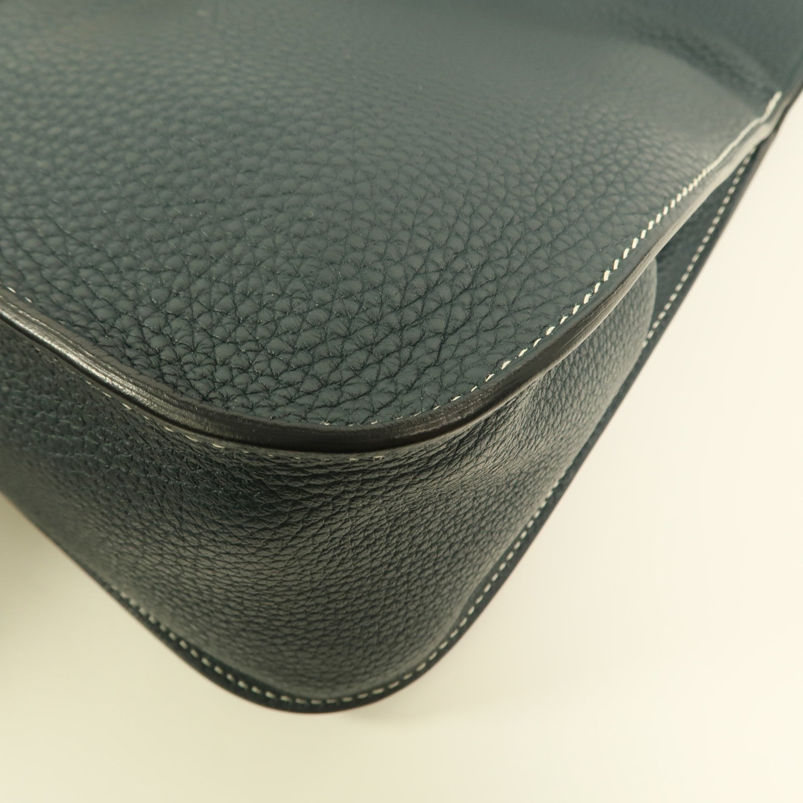 HERMES Clemence皮革Halzan 31手挽肩背兩用袋Vert Cypres