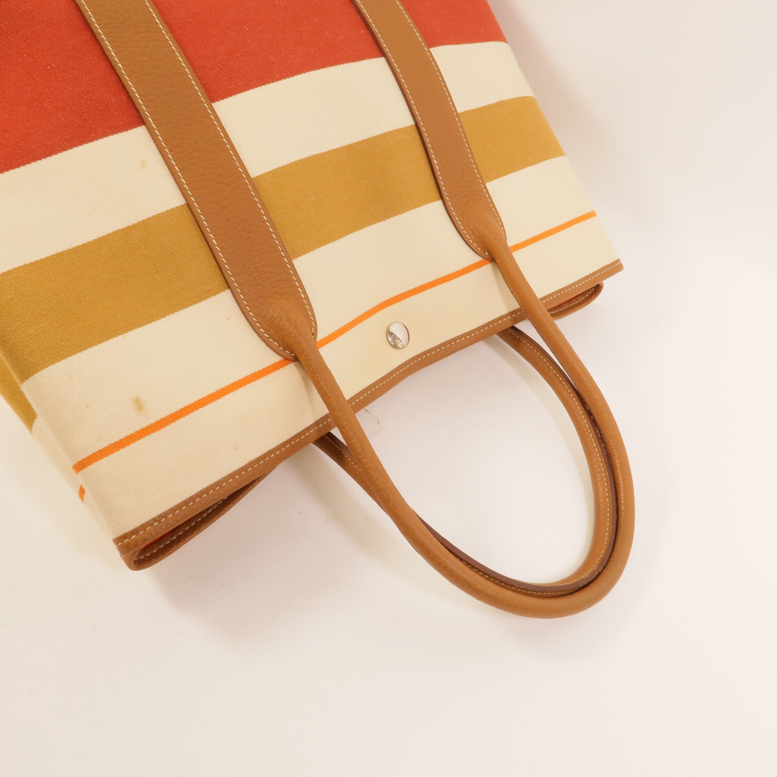 HERMES 帆布Garden Party PM手挽袋Multicolor