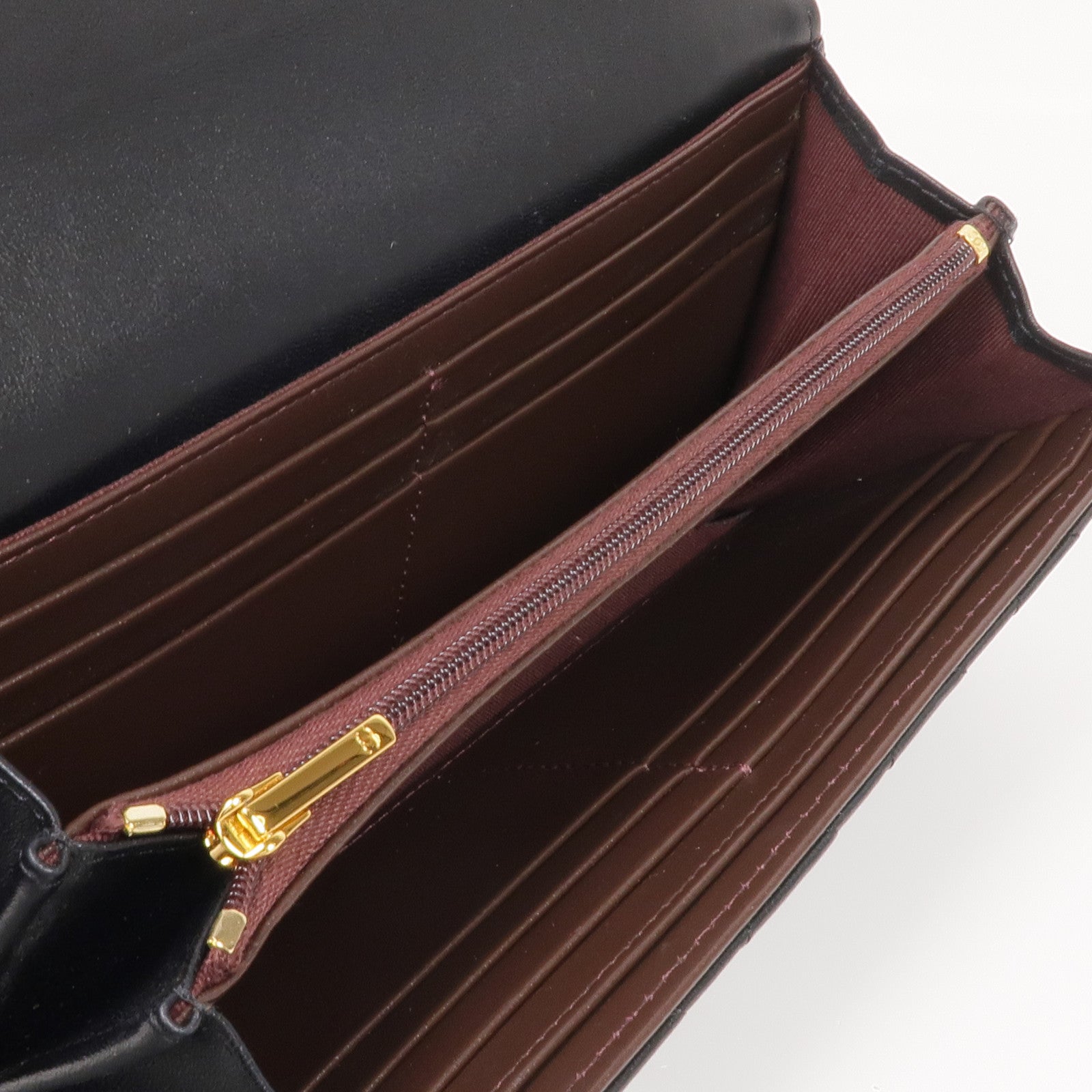 CHANEL 羊皮皮革Long Wallet金扣長錢包