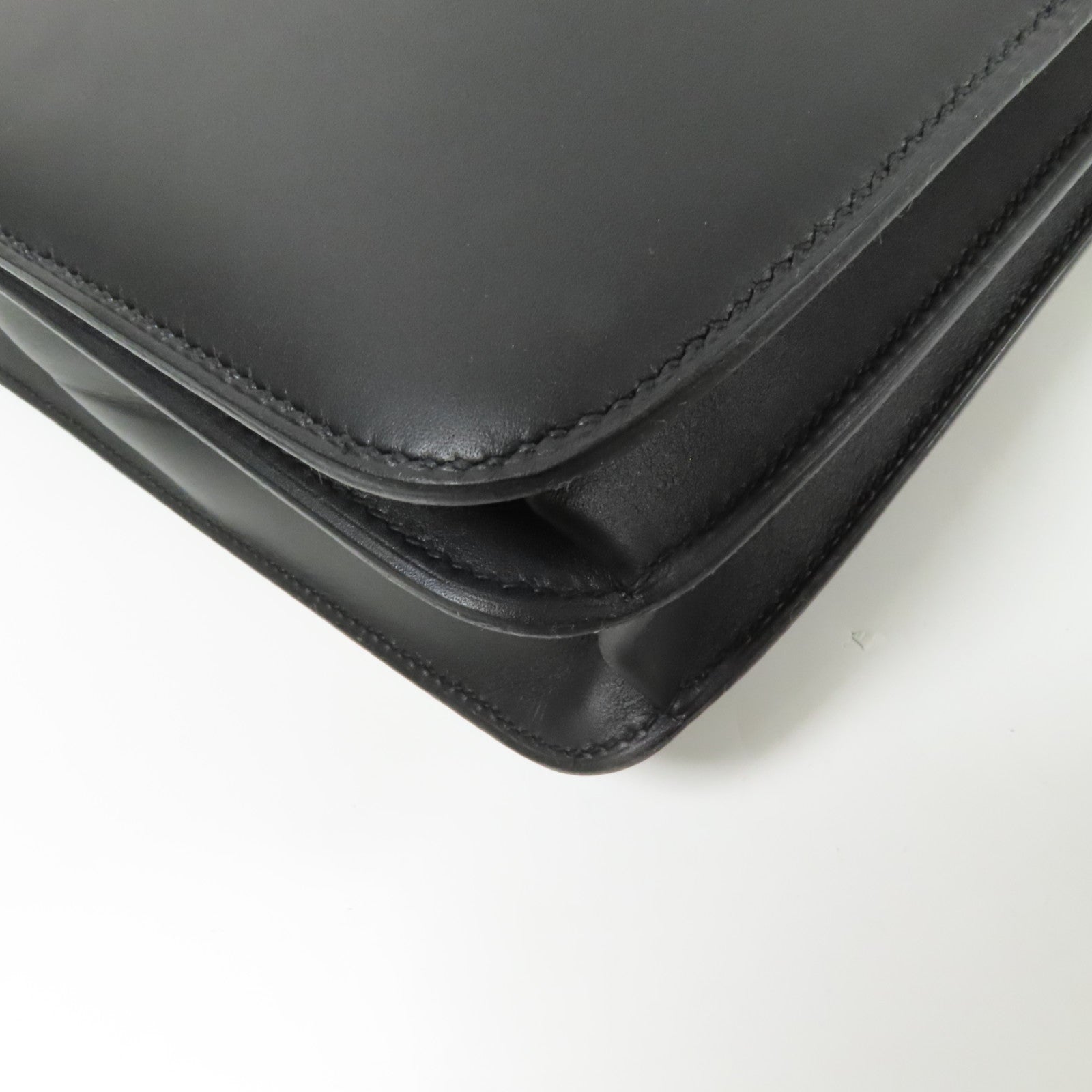 HERMES Box Calf皮革2002 26金扣肩背袋Noir