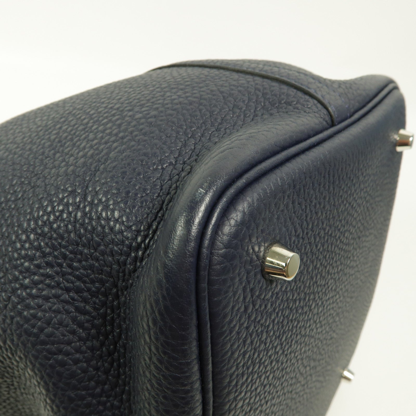 HERMES Clemence皮革Picotin MM手挽袋Bleu Nuit