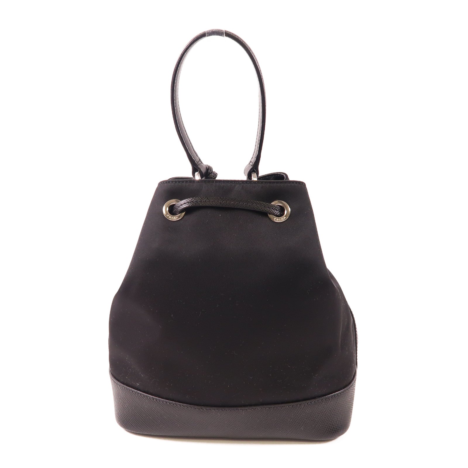 PRADA 尼龍/Saffiano皮革2 Way Shoulder銀扣手挽肩背兩用袋