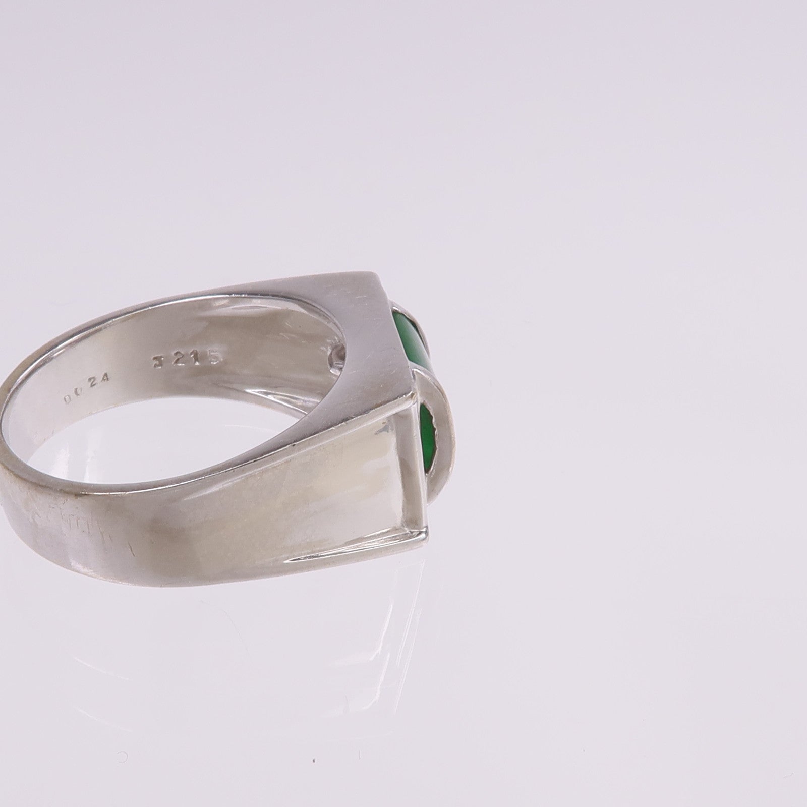 JEWELRY 18K白金Jade Diamond Ring翡翠/鑽石戒指US#9.25