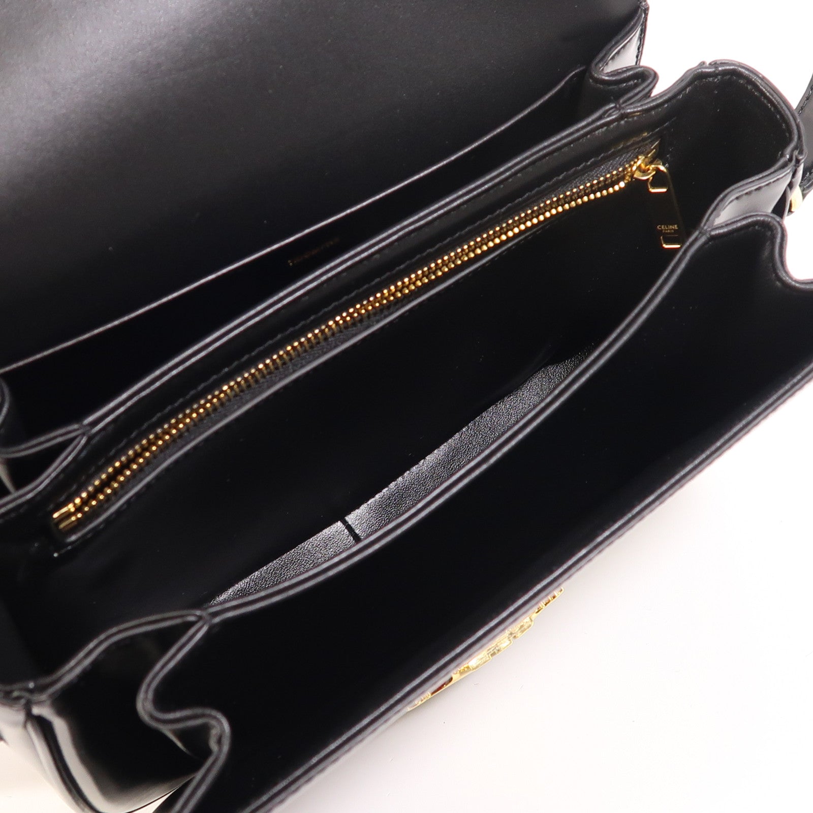 CELINE 牛皮皮革Classique Triomphe金扣肩背袋