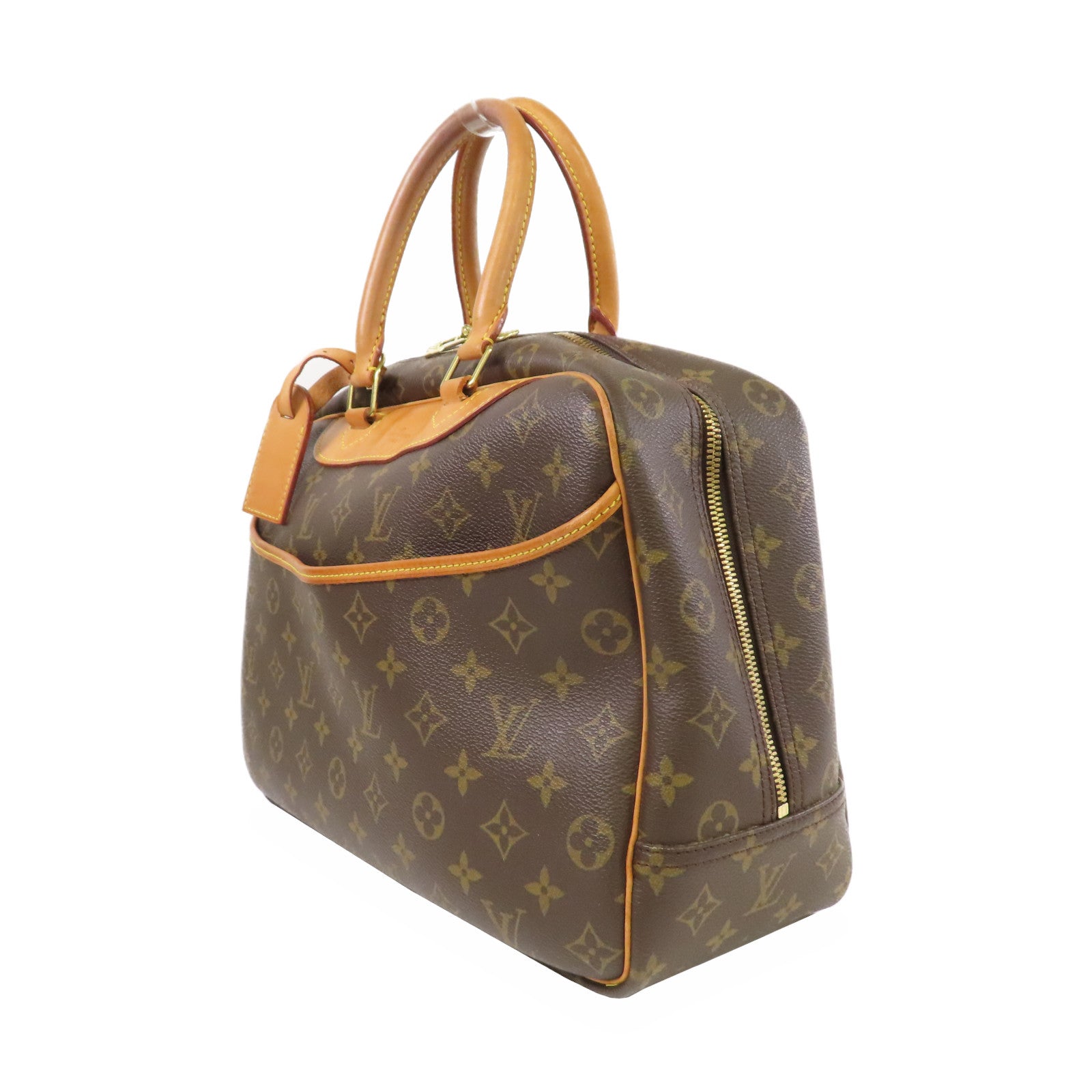 LOUIS VUITTON Monogram Deauville金扣手挽袋啡色