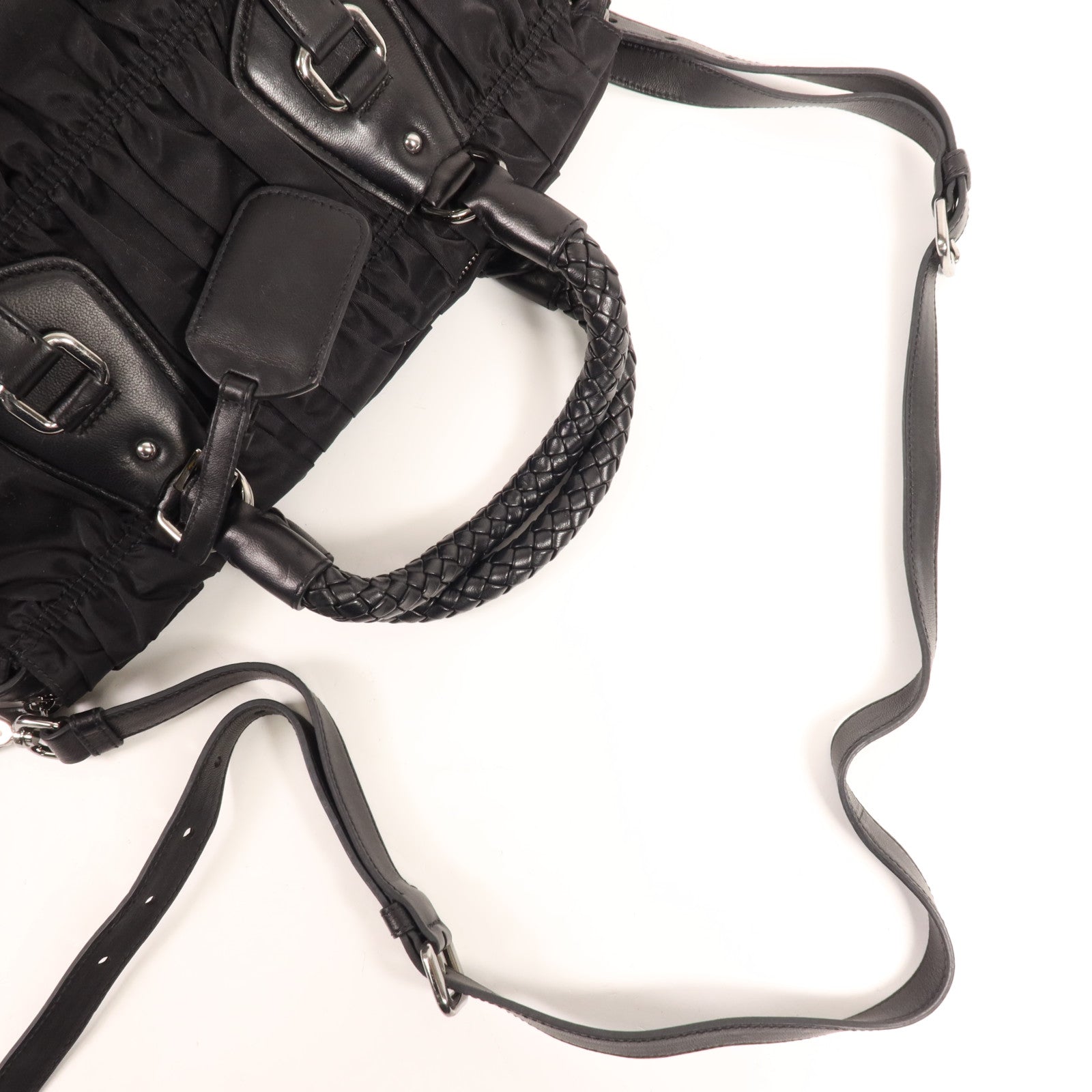 PRADA 尼龍2 Way Shoulder Bag銀扣手挽肩背兩用袋