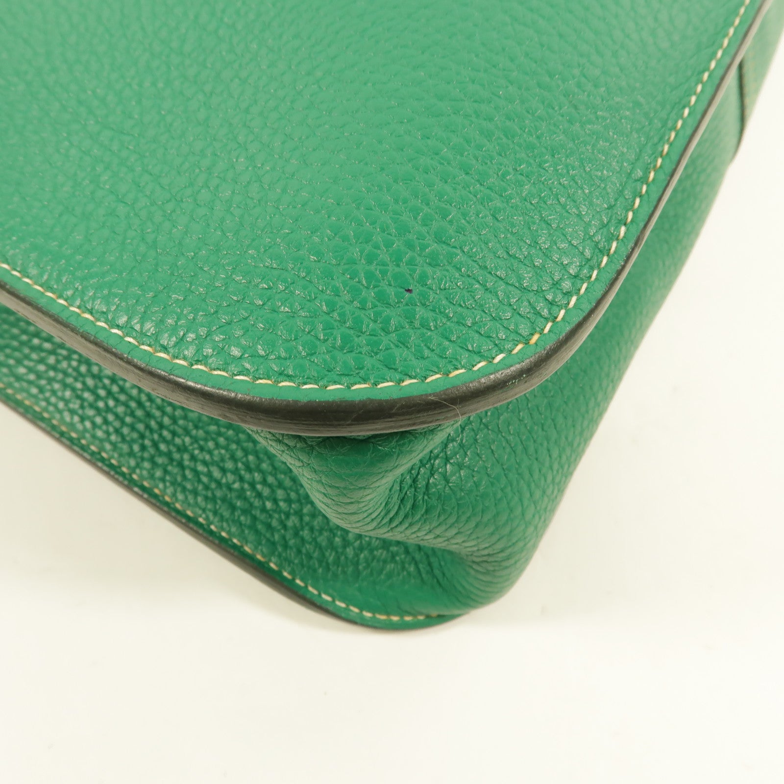 HERMES Clemence皮革Halzan 31手挽肩背兩用袋Menthe