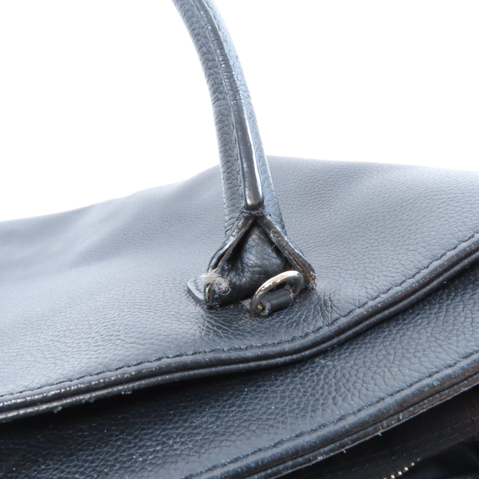 CHANEL 牛皮皮革2 Way Shoulder Bag銀扣手挽肩背兩用袋黑色