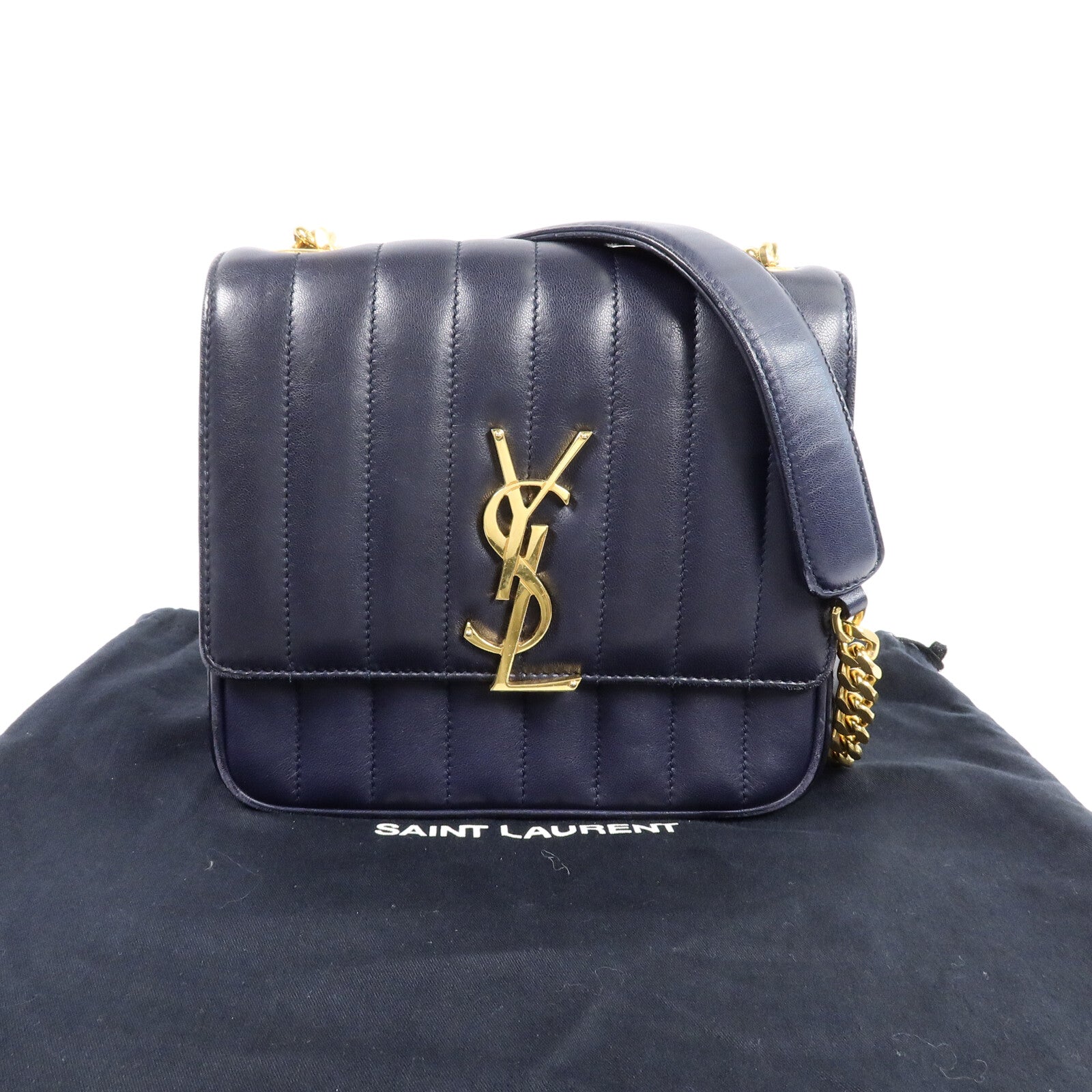 YVES SAINT LAURENT 牛皮皮革Vicky Medium鏈帶肩背袋