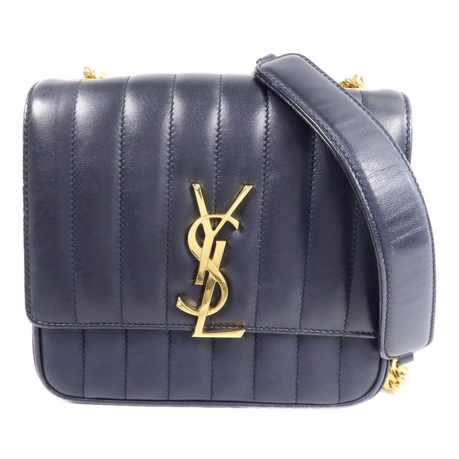 YVES SAINT LAURENT 牛皮皮革Vicky Medium鏈帶肩背袋
