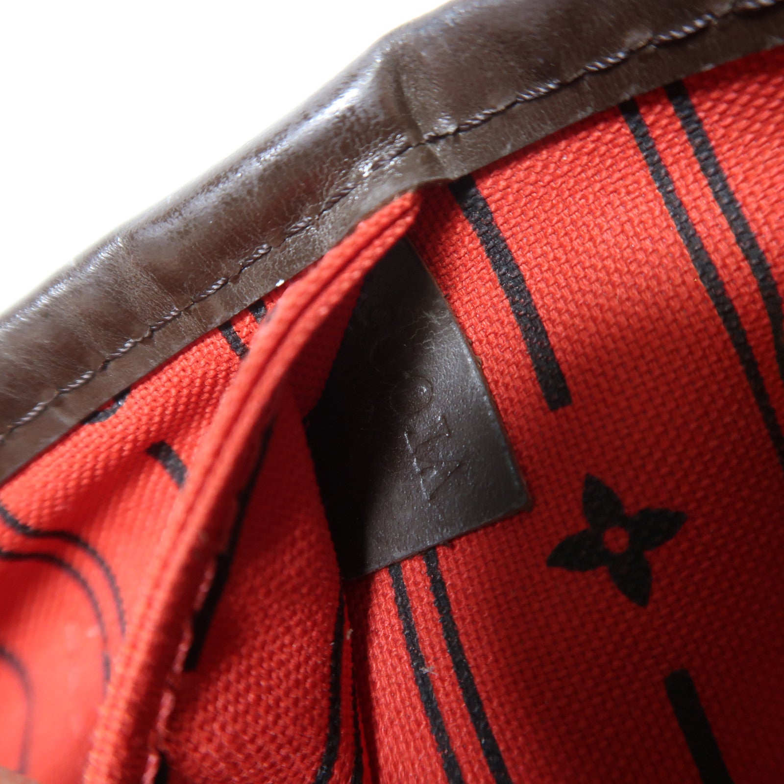 LOUIS VUITTON Damier Neverfull PM金扣手挽袋啡色