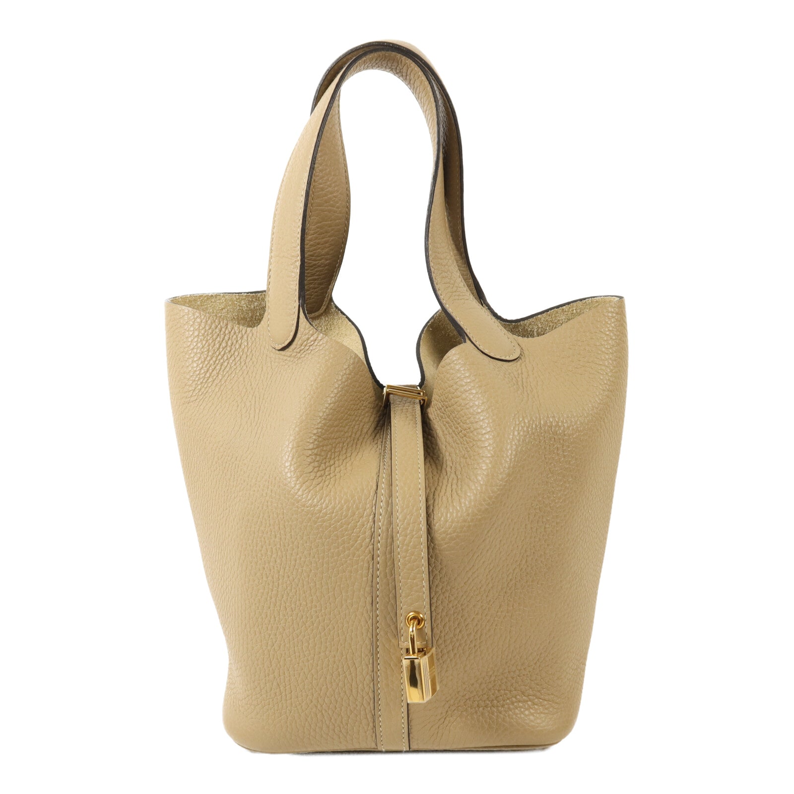 HERMES Clemence皮革Picotin MM金扣手挽袋Trench