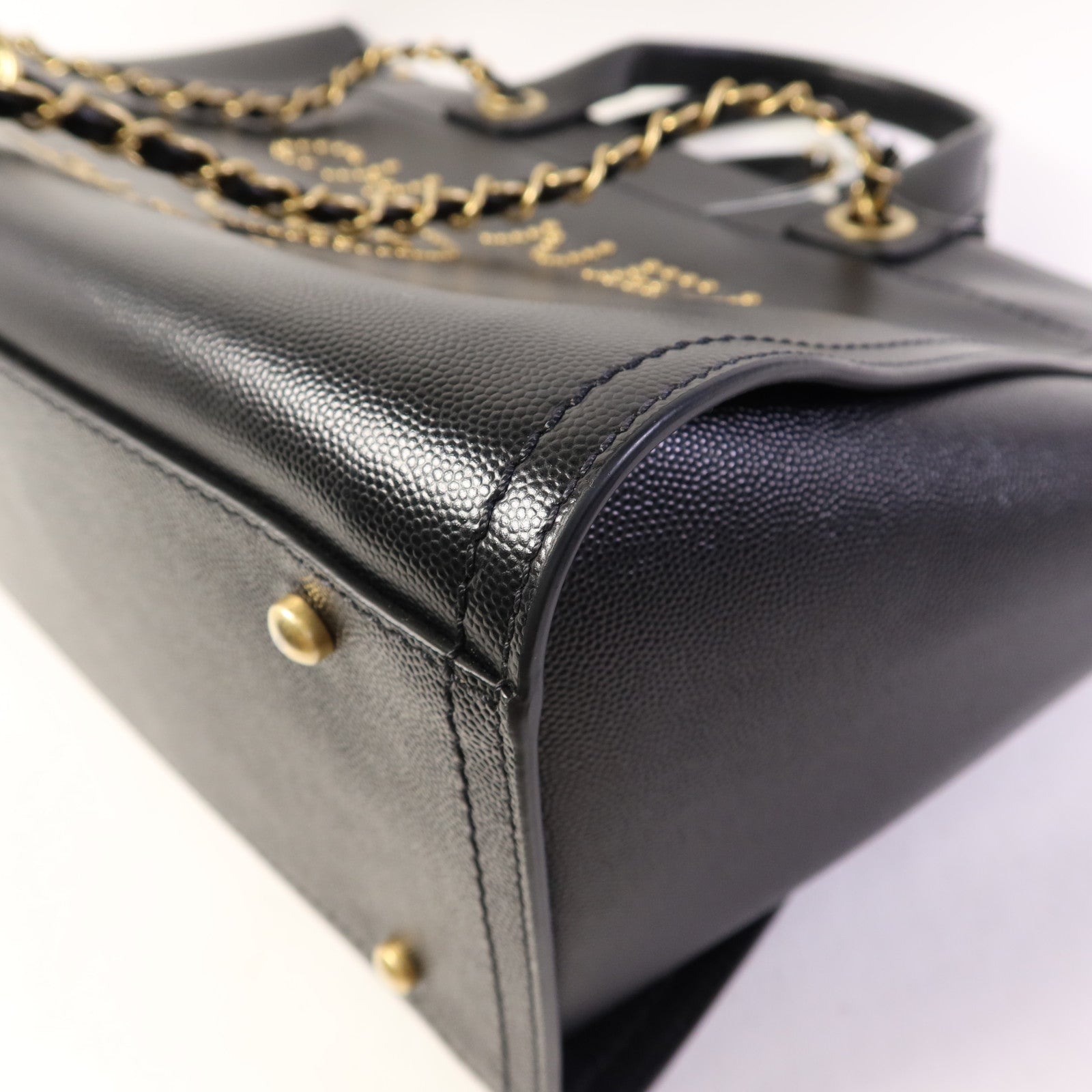 CHANEL 牛皮皮革Deauville金扣手挽肩背兩用袋