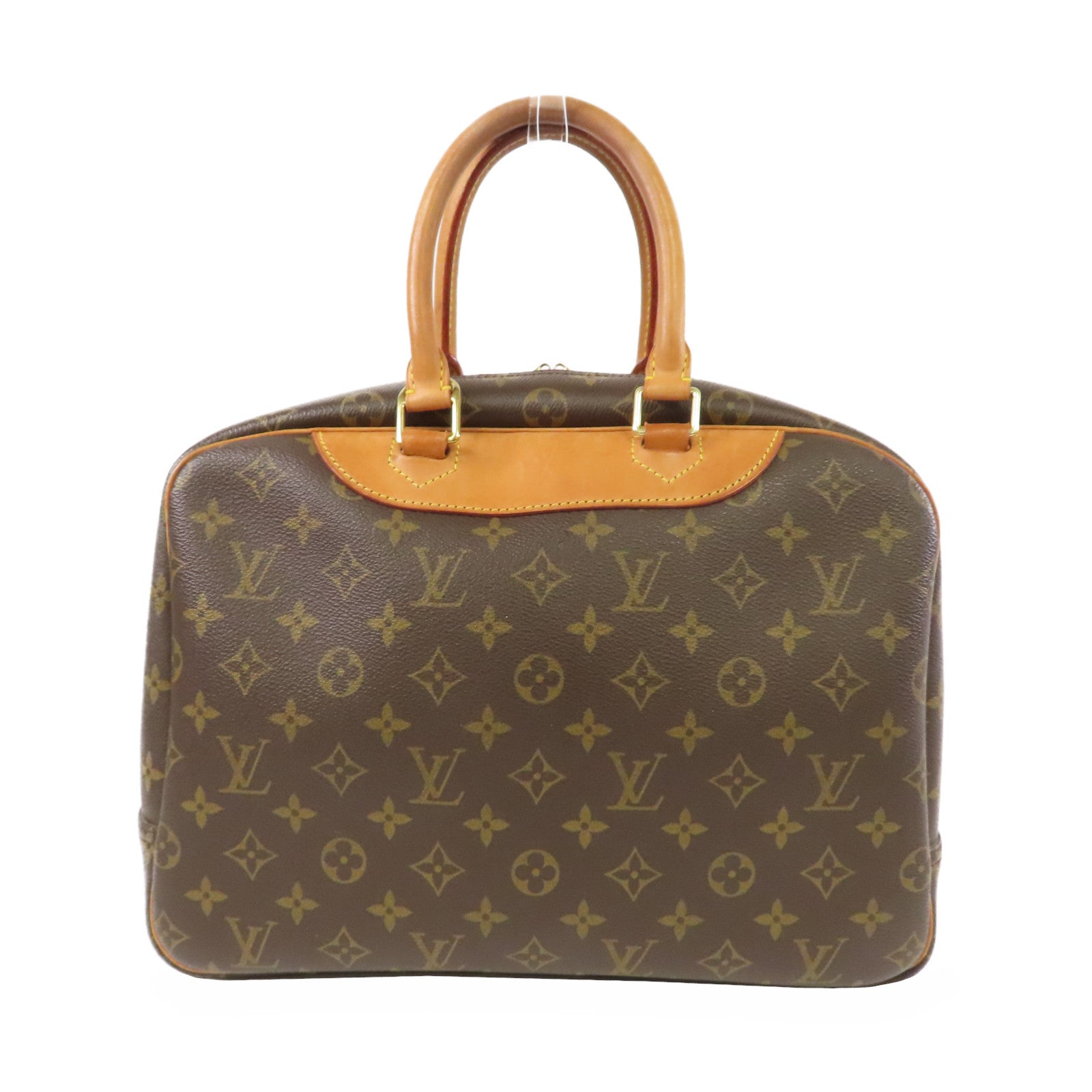 LOUIS VUITTON Monogram Deauville金扣手挽袋啡色