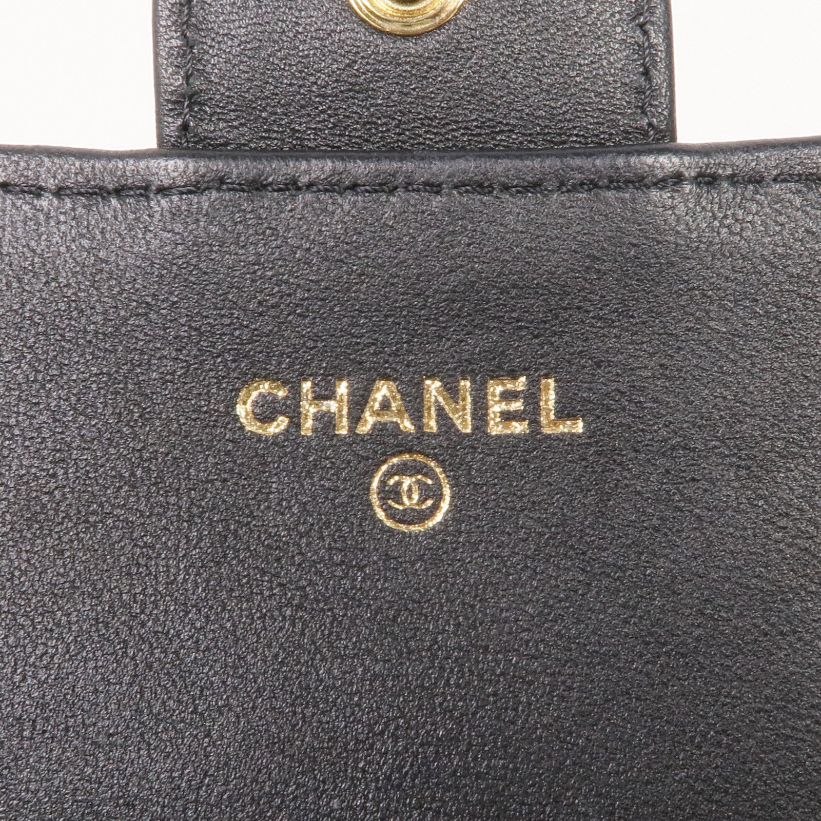CHANEL 羊皮皮革Long Wallet金扣長錢包