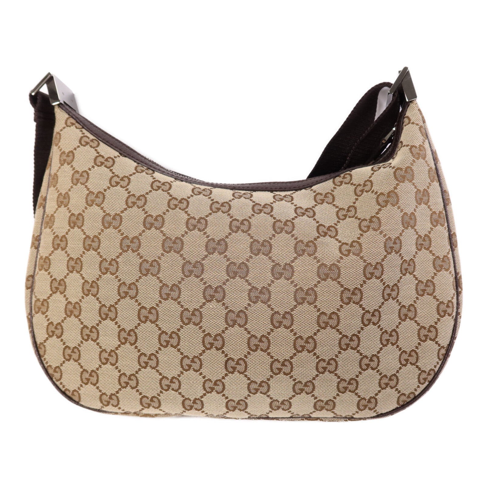 GUCCI 帆布Shoulder Bag銀扣肩背袋