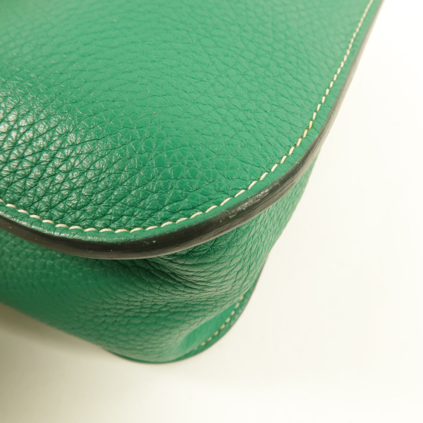 HERMES Clemence皮革Halzan 31手挽肩背兩用袋Menthe