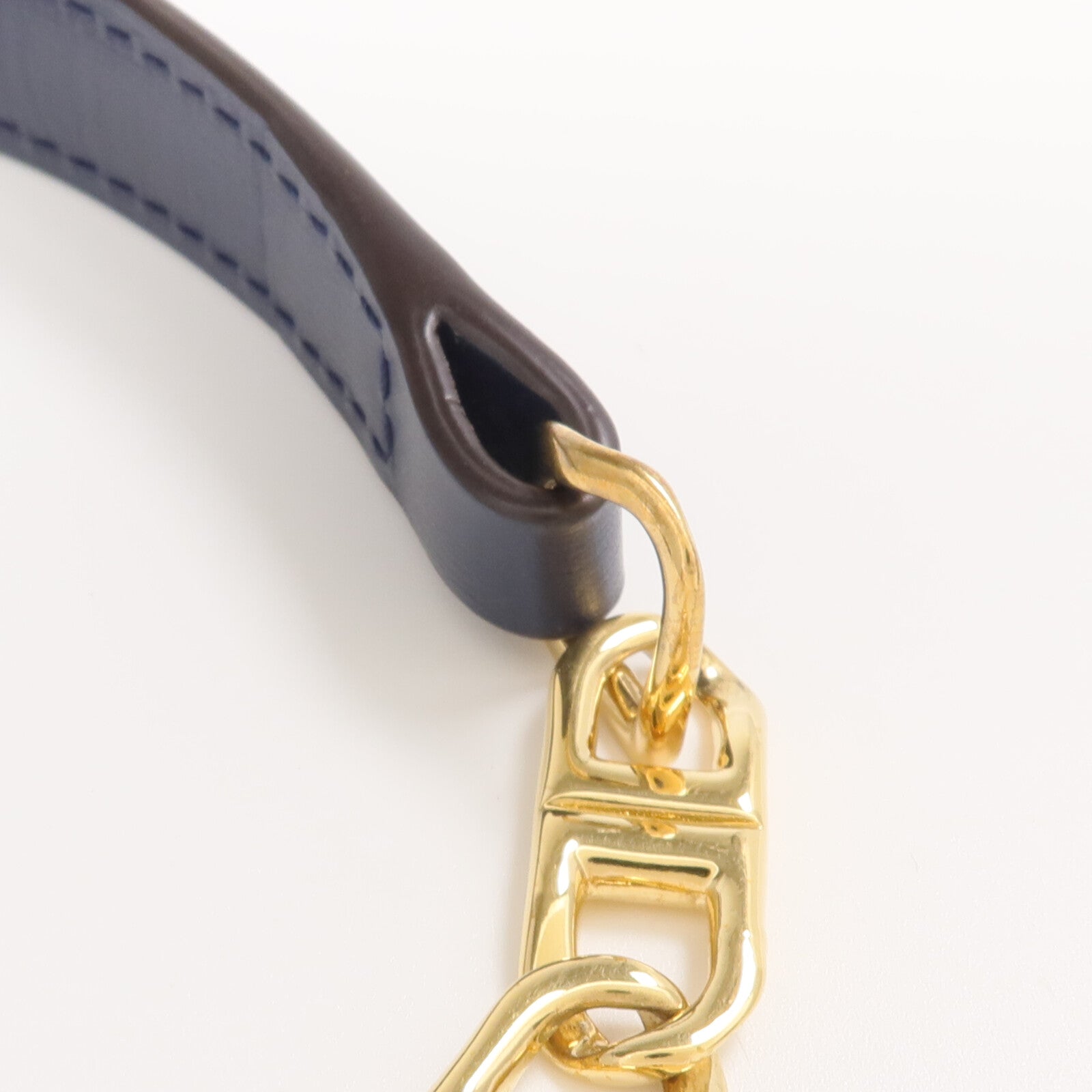 Delvaux 牛皮皮革Short D Chain Strap金扣肩帶
