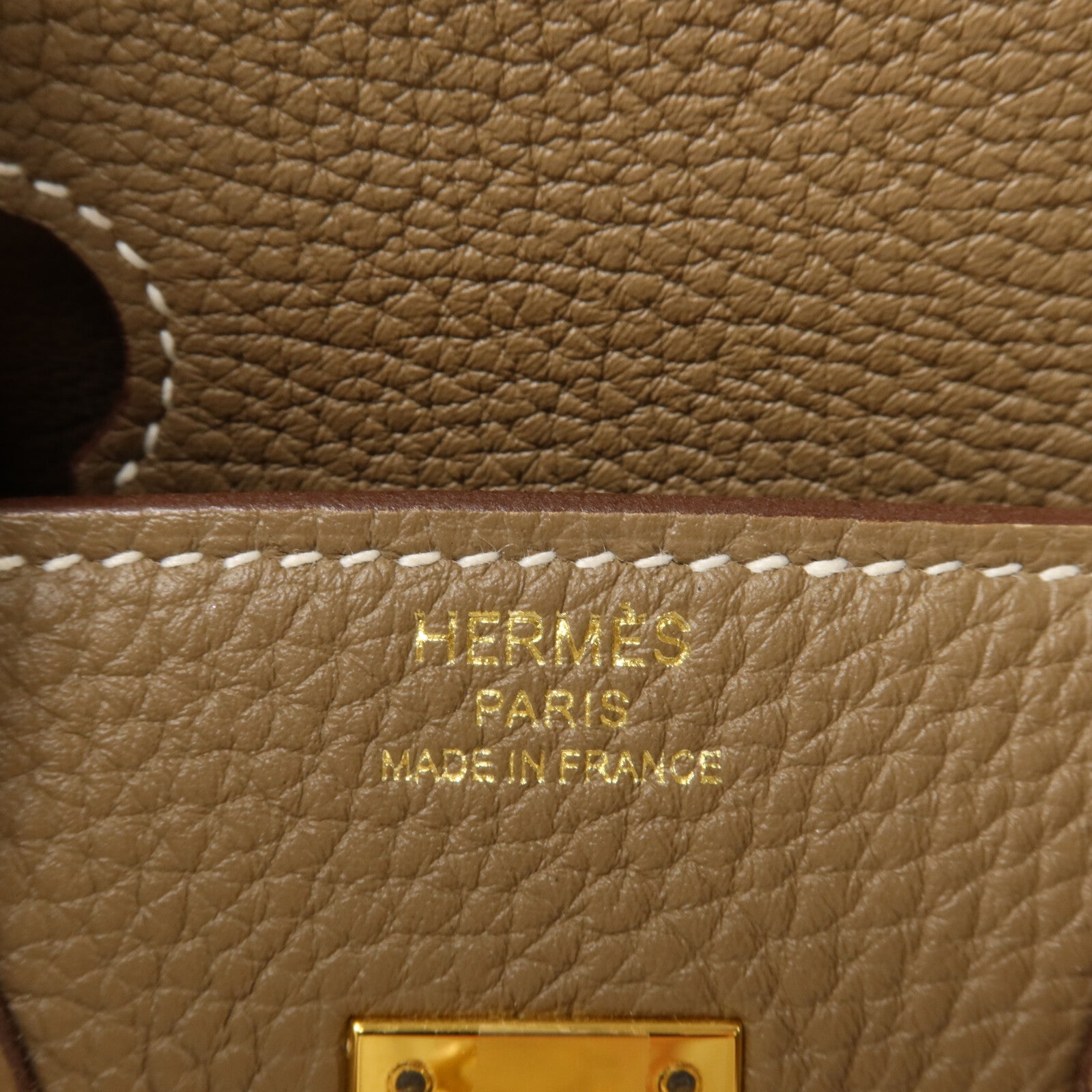 HERMES Togo皮革Birkin 25手挽袋Etoupe