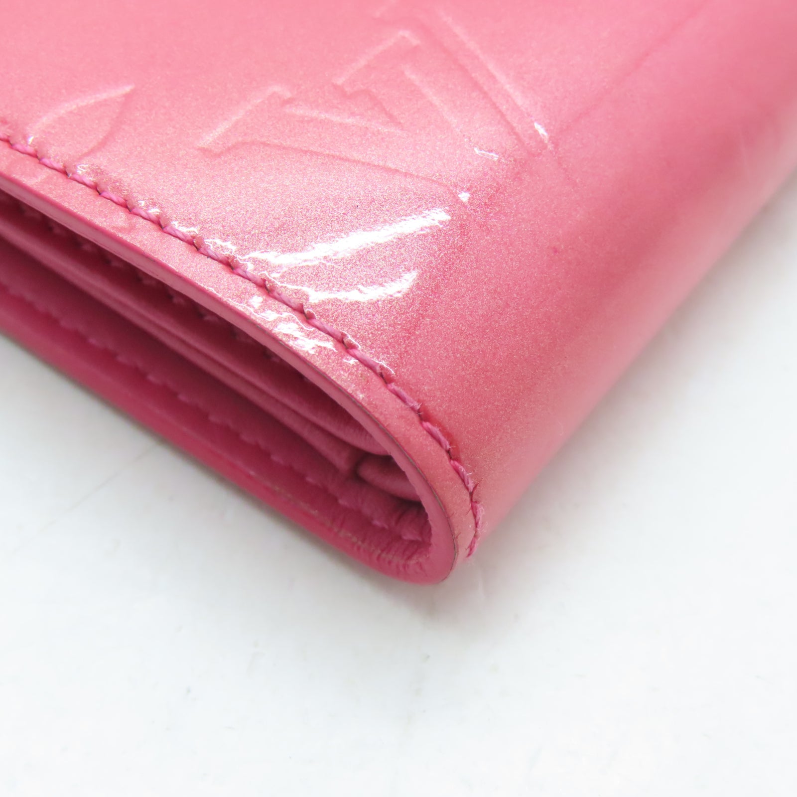 LOUIS VUITTON 【激減優惠】Monogram Vernis Wallet金扣錢包粉紅色