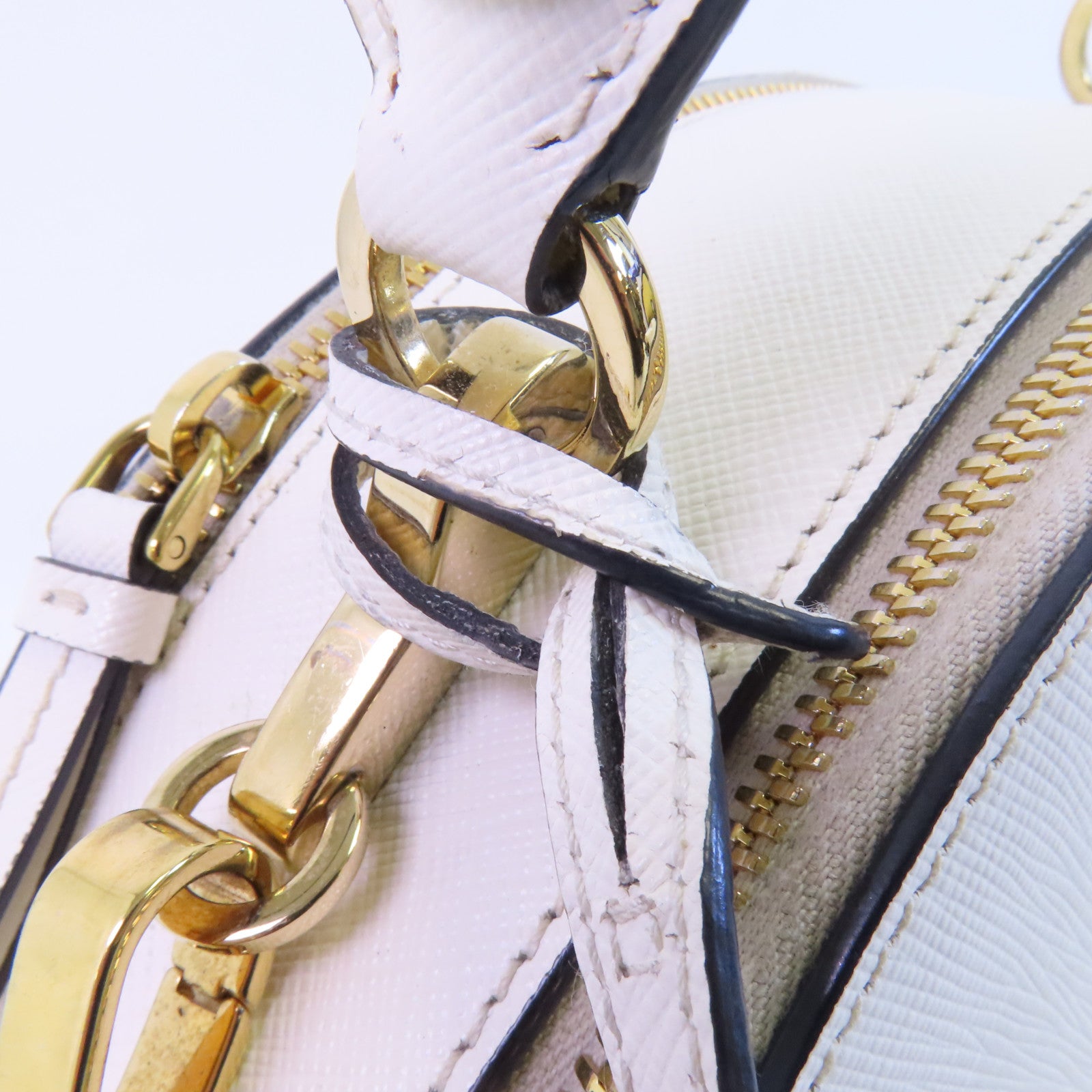 PRADA 牛皮皮革2Way Shoulder Bag金扣手挽肩背兩用袋