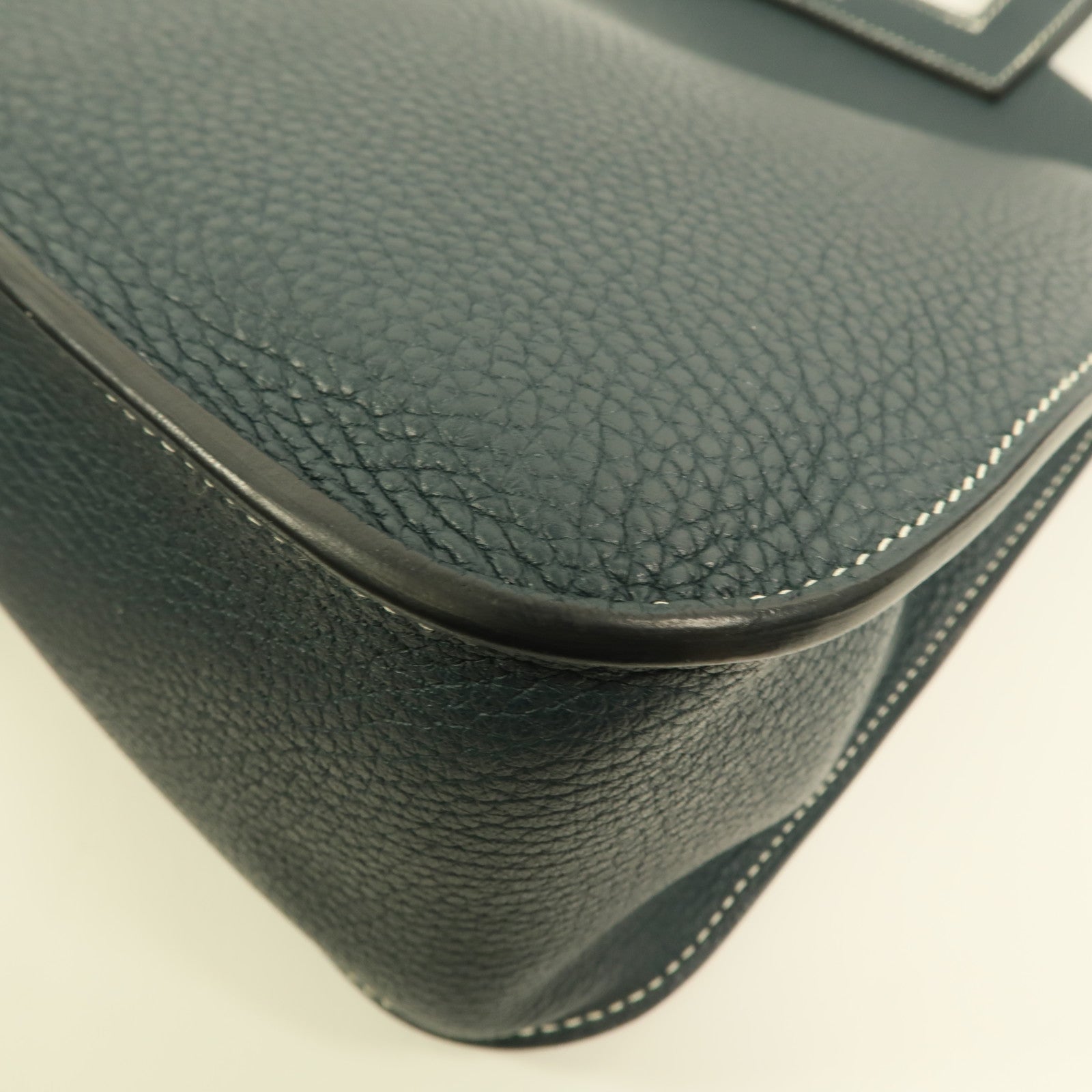 HERMES Clemence皮革Halzan 31手挽肩背兩用袋Vert Cypres