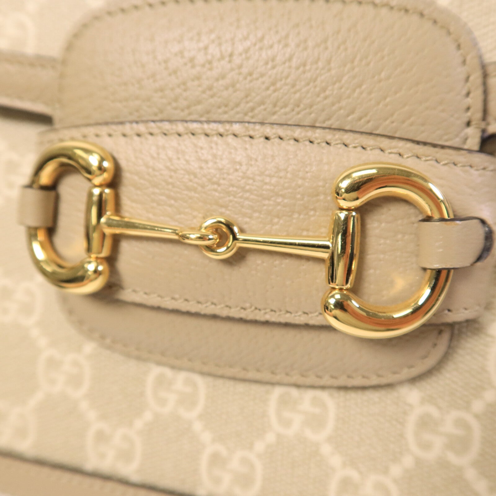 GUCCI 帆布Horsebit 1955金扣肩背袋