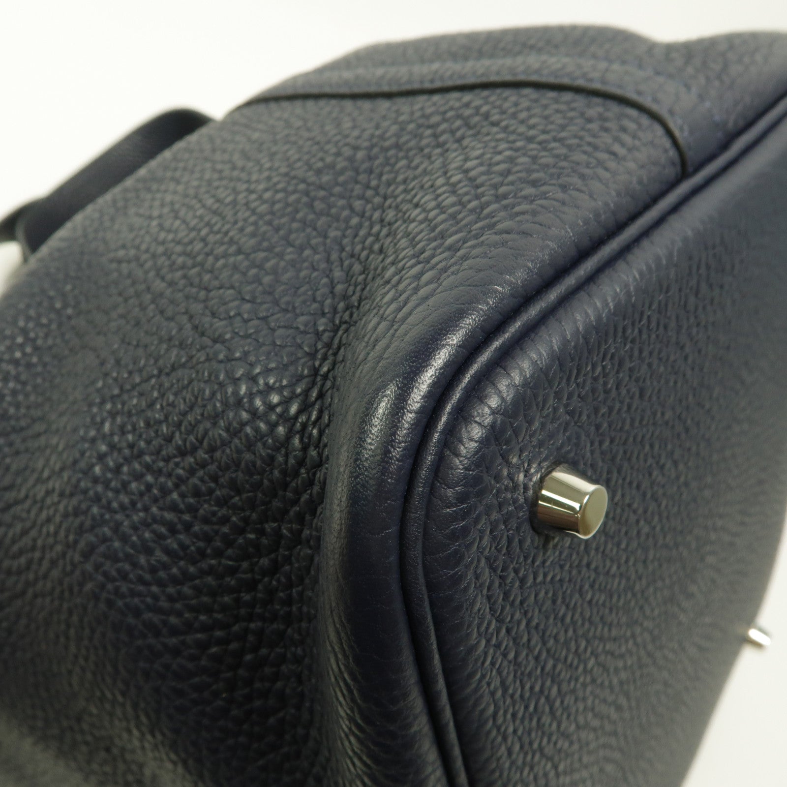 HERMES Clemence皮革Picotin MM手挽袋Bleu Nuit