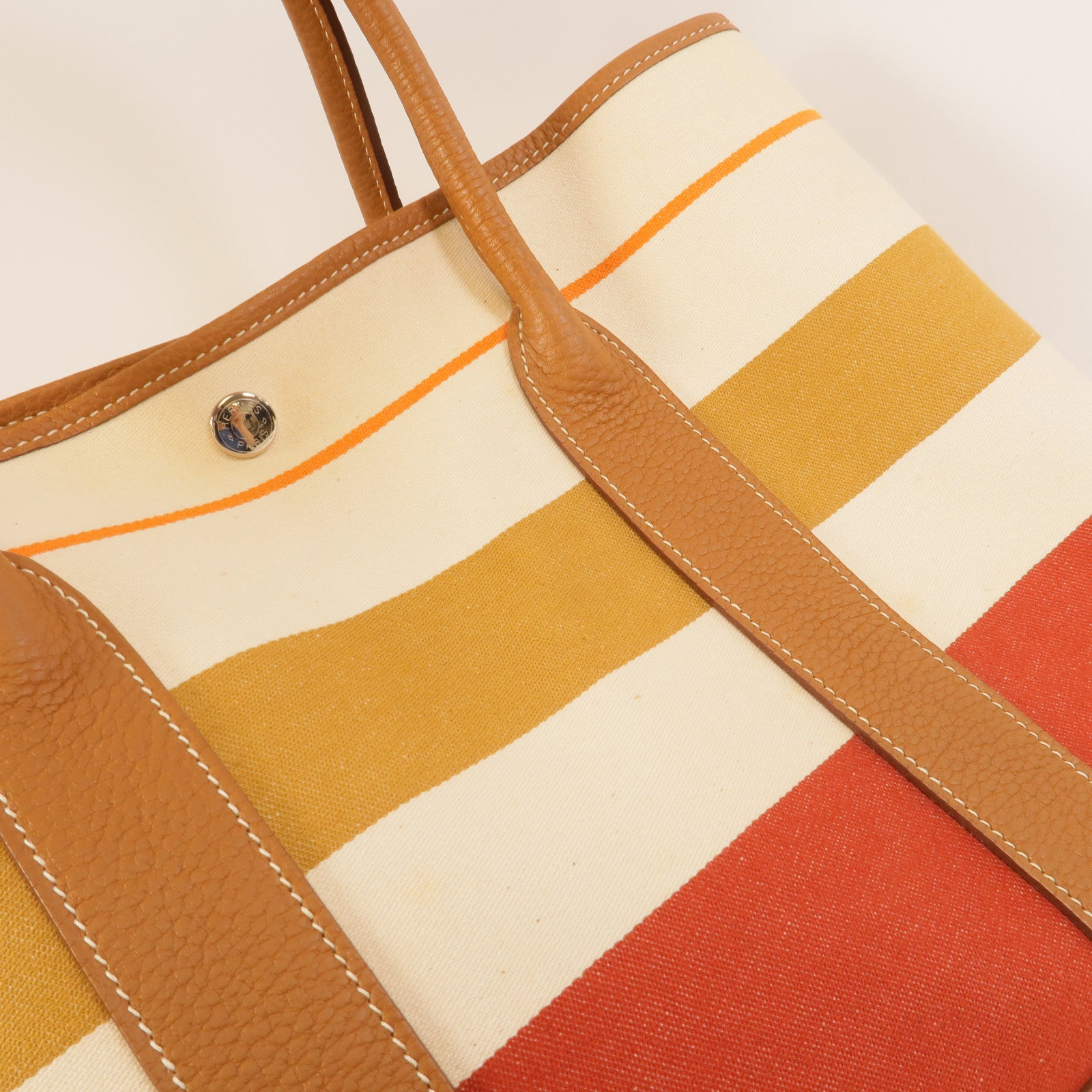 HERMES 帆布Garden Party PM手挽袋Multicolor