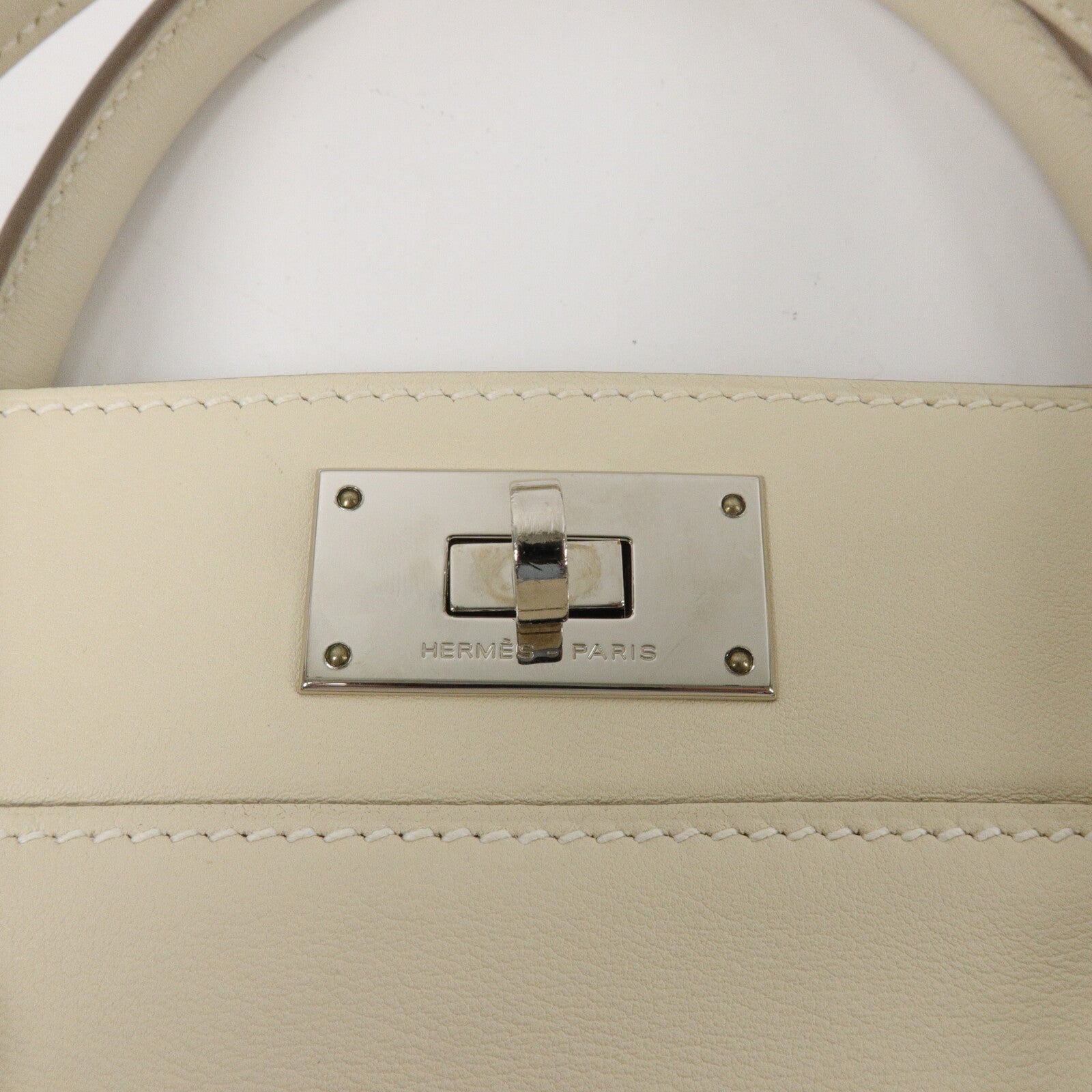 HERMES Evercolor皮革Toolbox 20手挽肩背兩用袋Craie