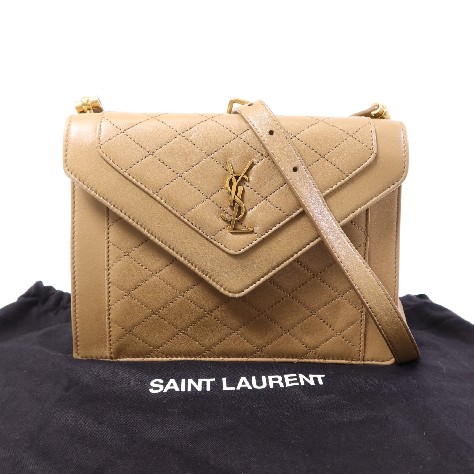 SAINT LAURENT 羊皮皮革Shoulder Bag金扣肩背袋